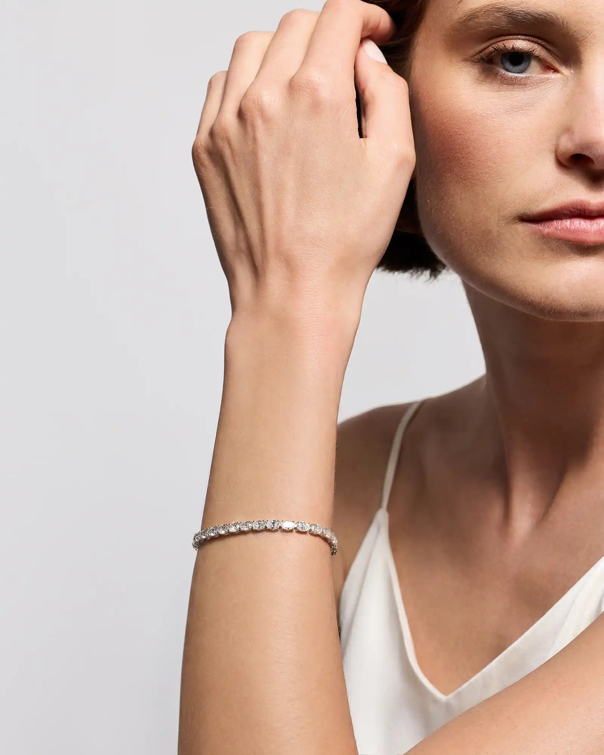 14K Gold Lab Grown Diamond East-West Oval Tennis Bracelet - 10ctw