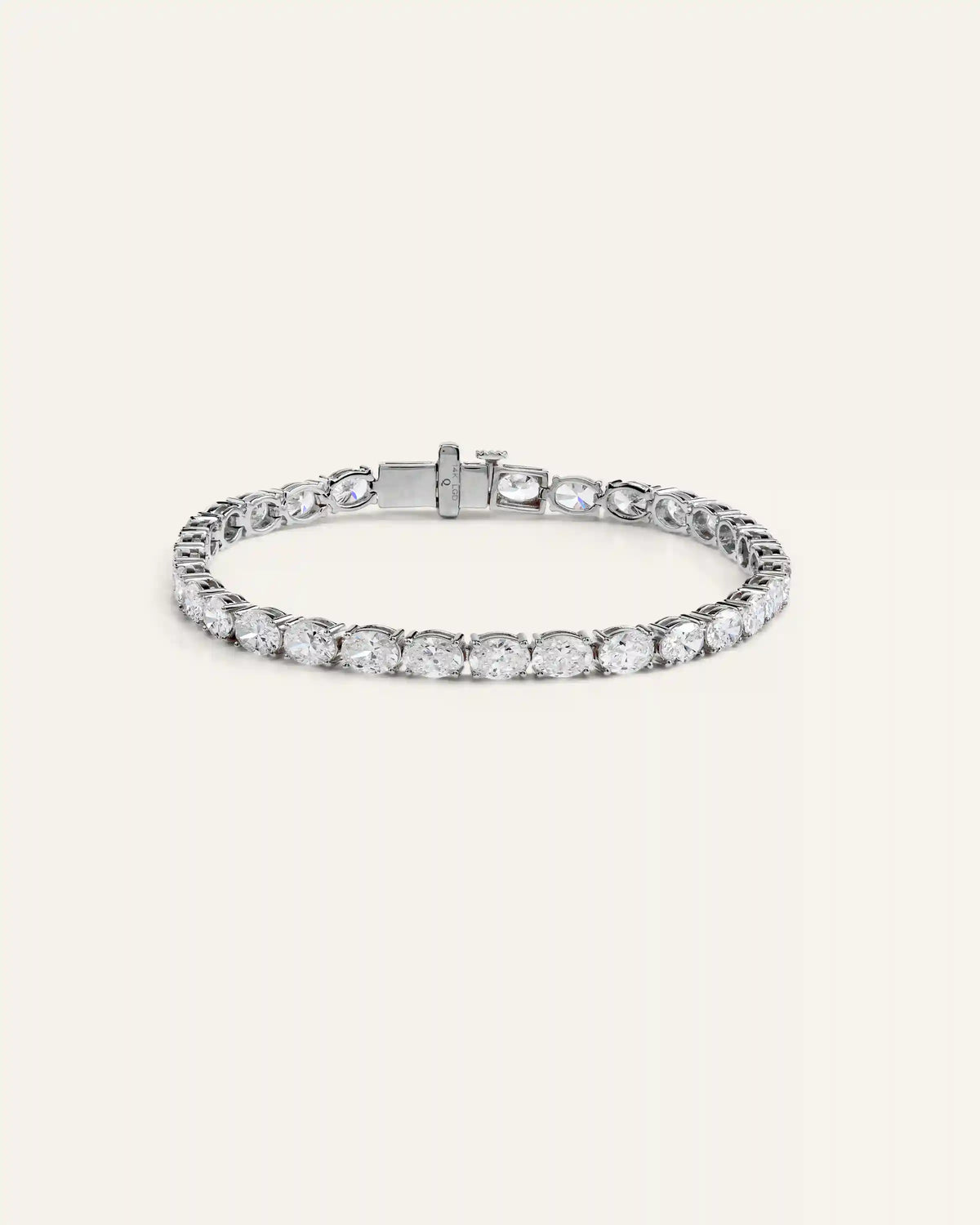 14K Gold Lab Grown Diamond East-West Oval Tennis Bracelet - 10ctw