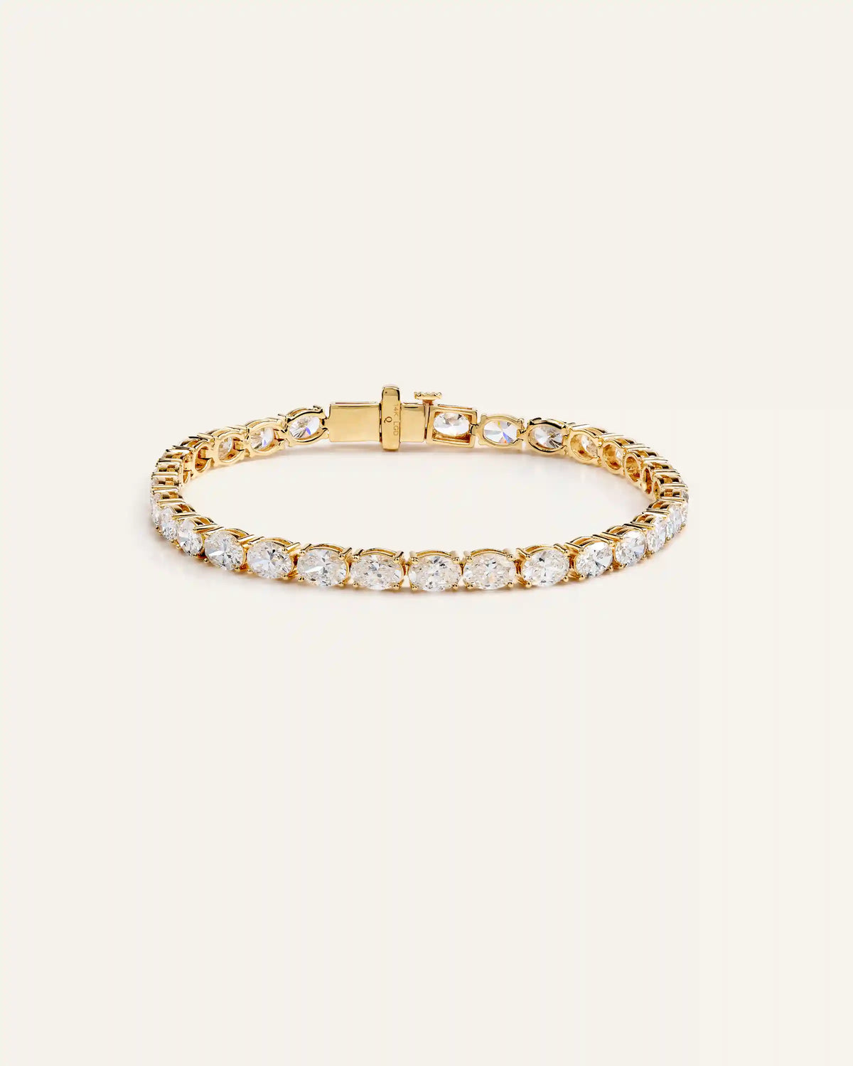 14K Gold Lab Grown Diamond East-West Oval Tennis Bracelet - 10ctw
