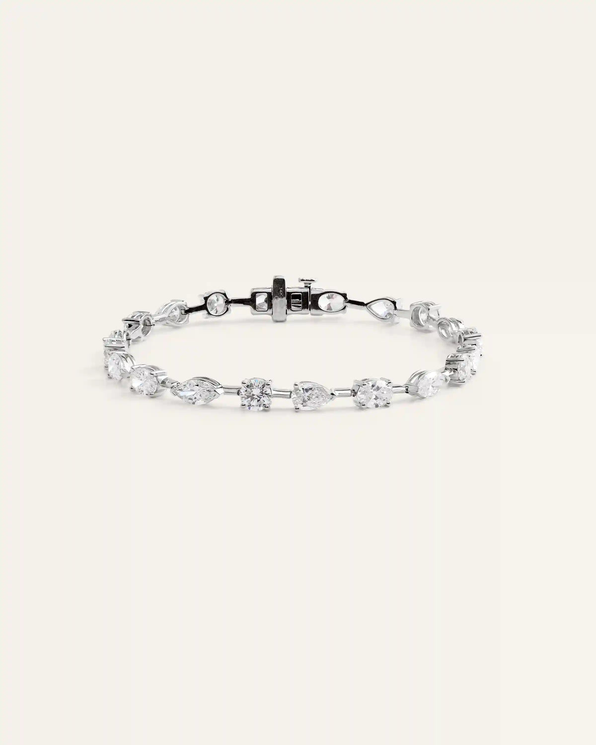 14K Gold Lab Grown Diamond Mixed Shape Tennis Bracelet