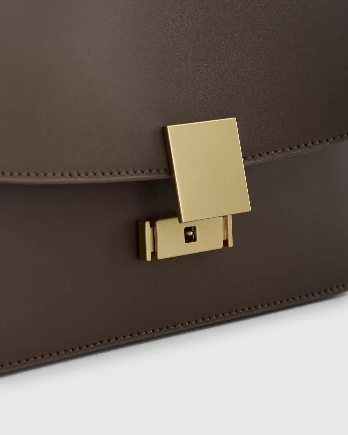 Italian Leather Box Shoulder Bag