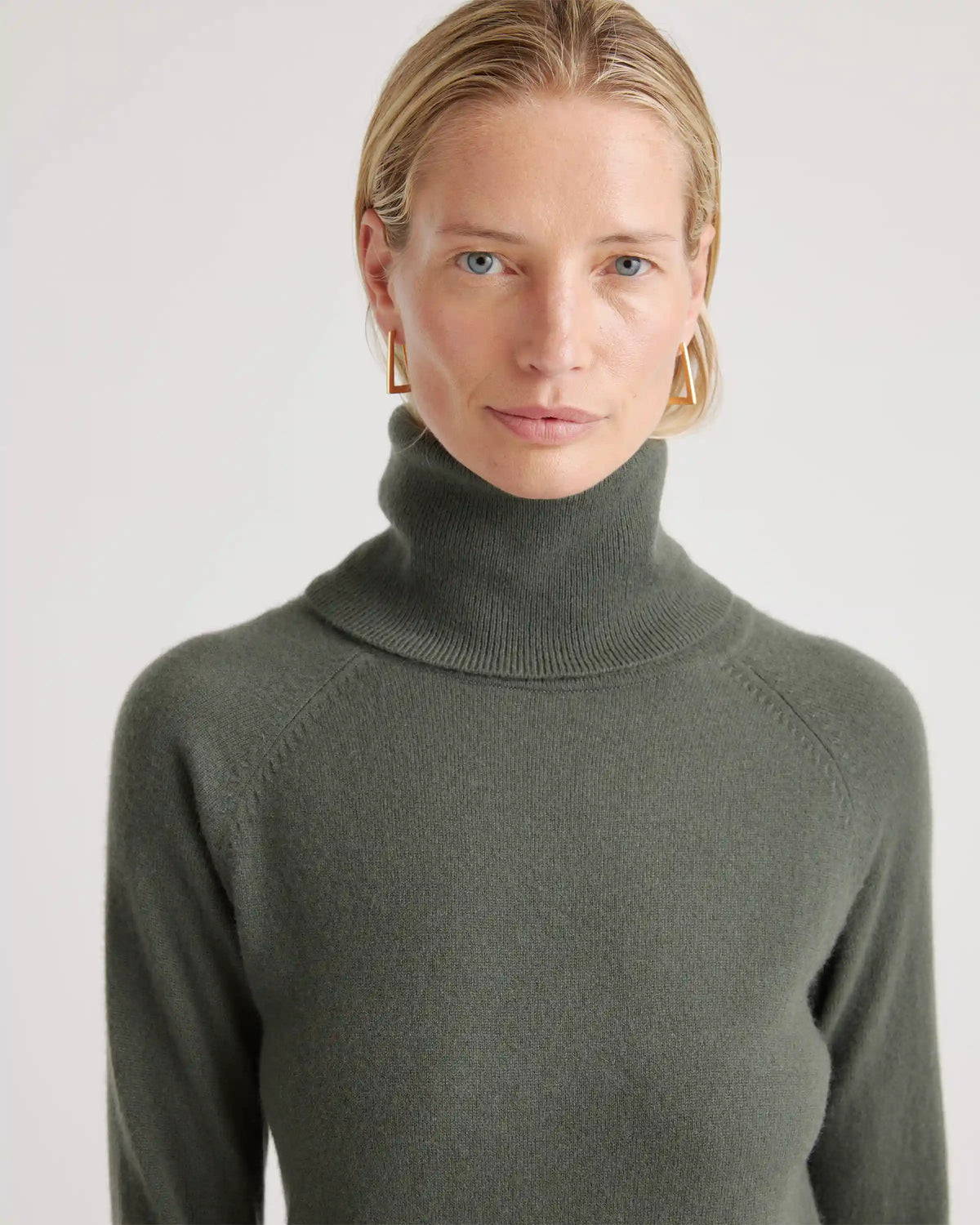 Mongolian Spring Cashmere Turtleneck Sweater Dress