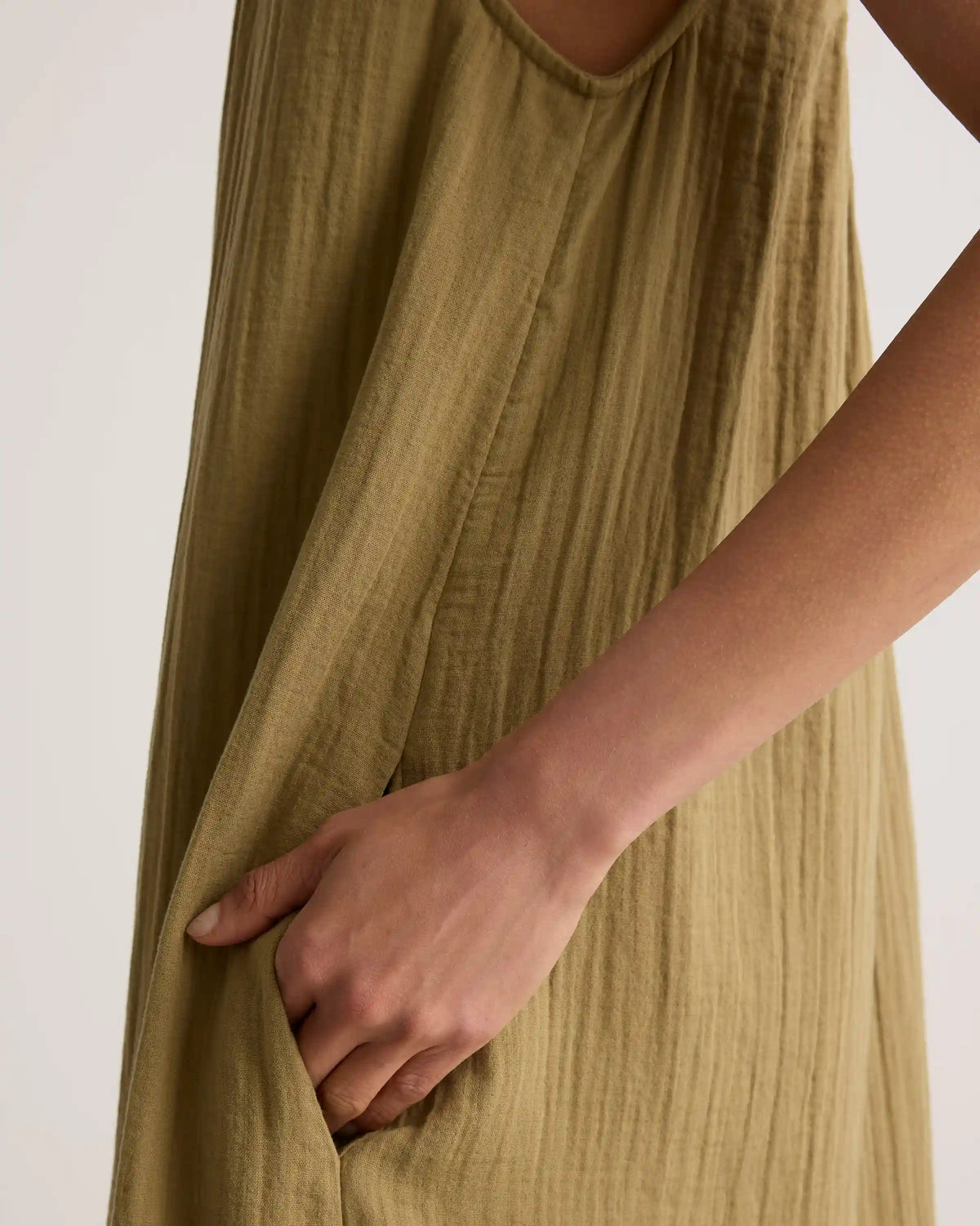 100% Organic Cotton Gauze Sleeveless Maxi Dress