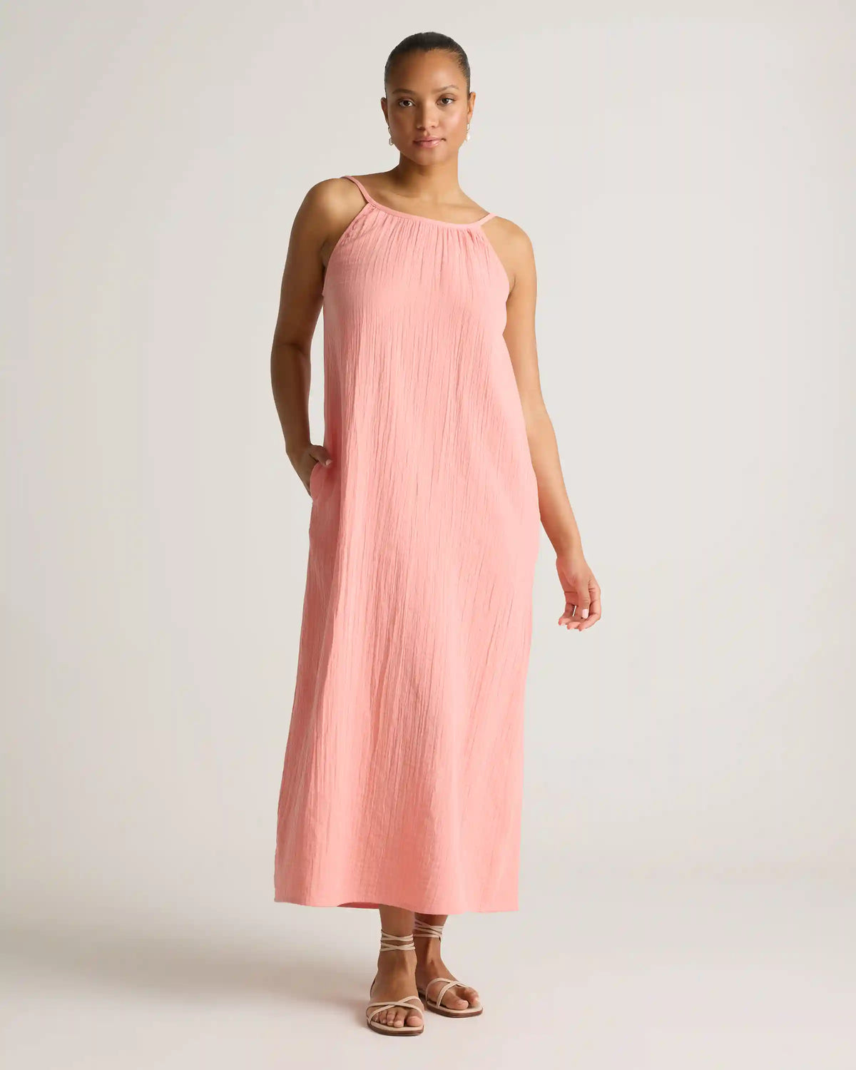 100% Organic Cotton Gauze Sleeveless Maxi Dress