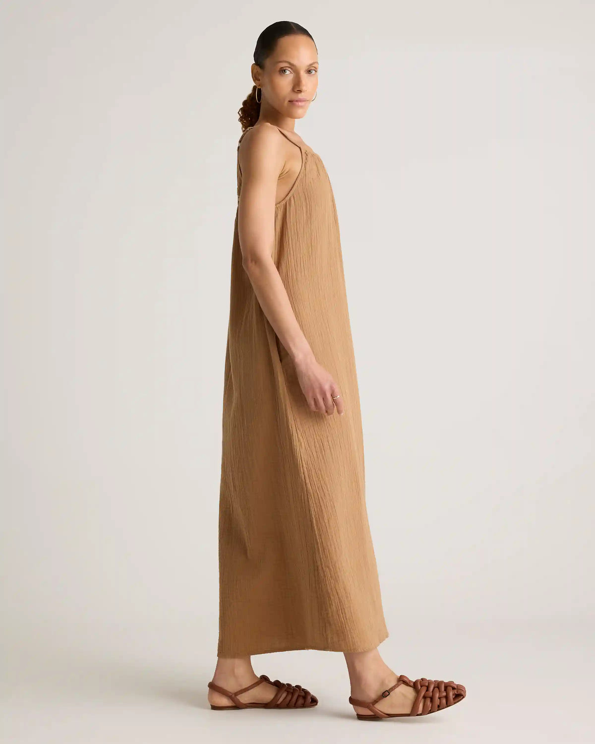 100% Organic Cotton Gauze Sleeveless Maxi Dress