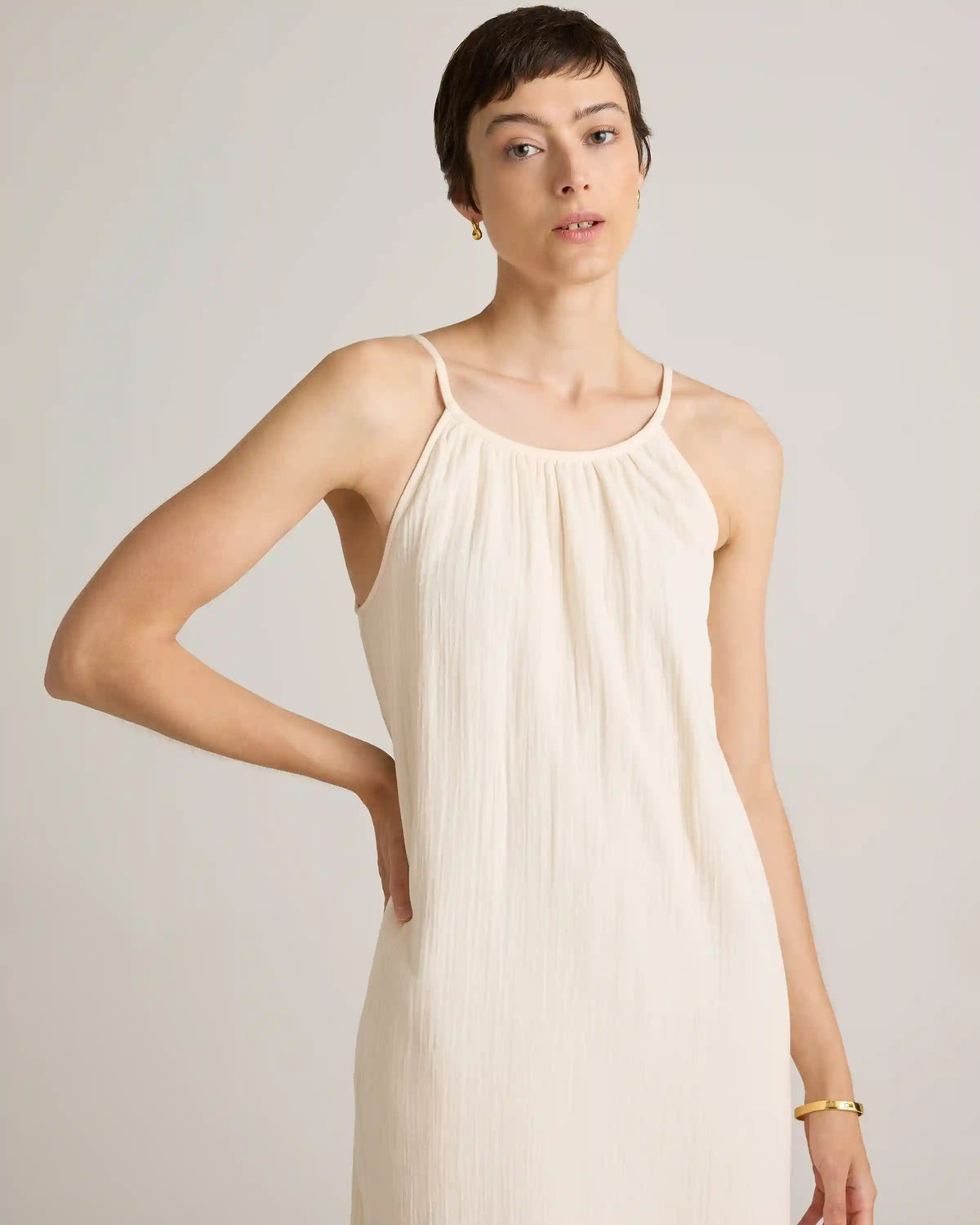 100% Organic Cotton Gauze Sleeveless Maxi Dress