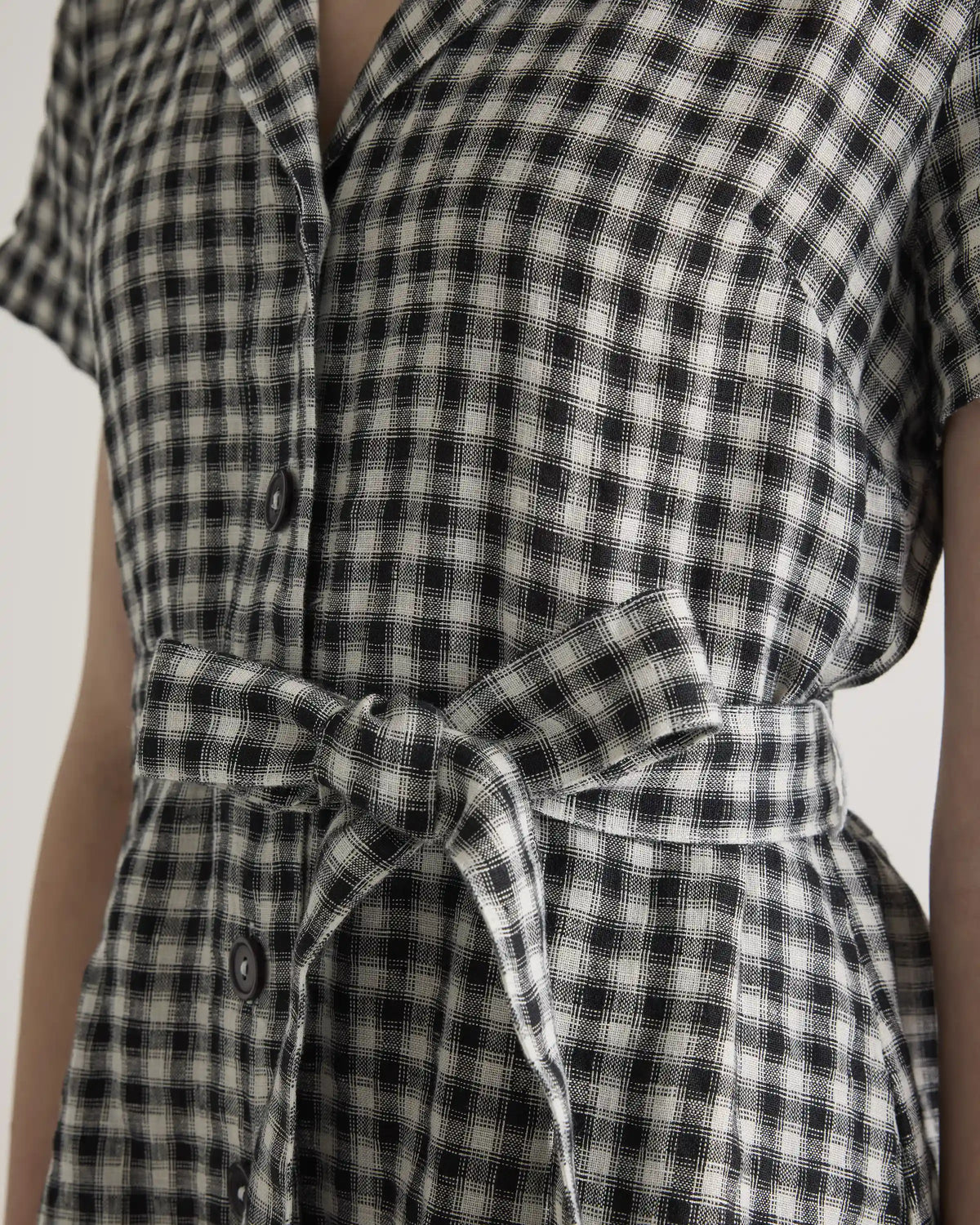 100% European Linen Button Front Dress