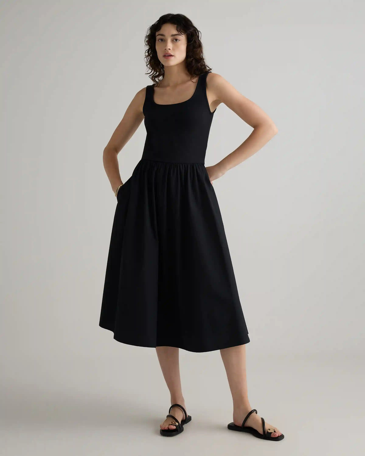 Cotton Mixed Media Tank Dress