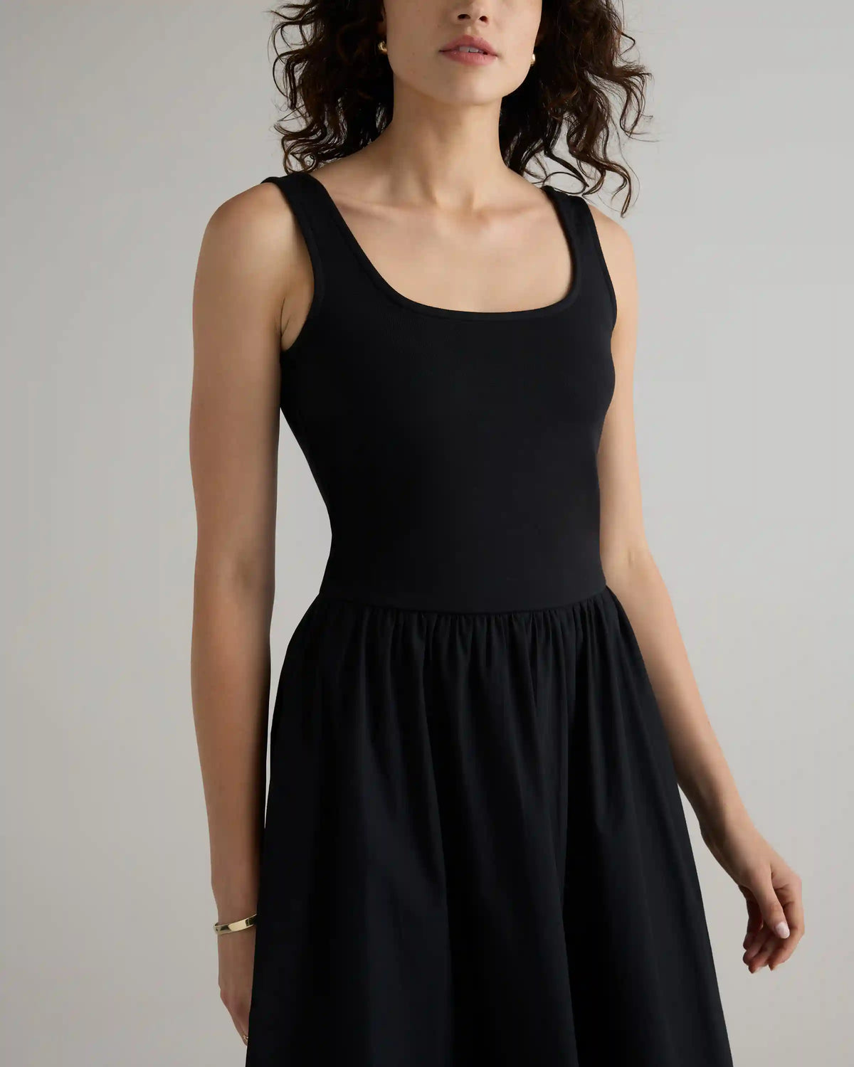 Cotton Mixed Media Tank Dress