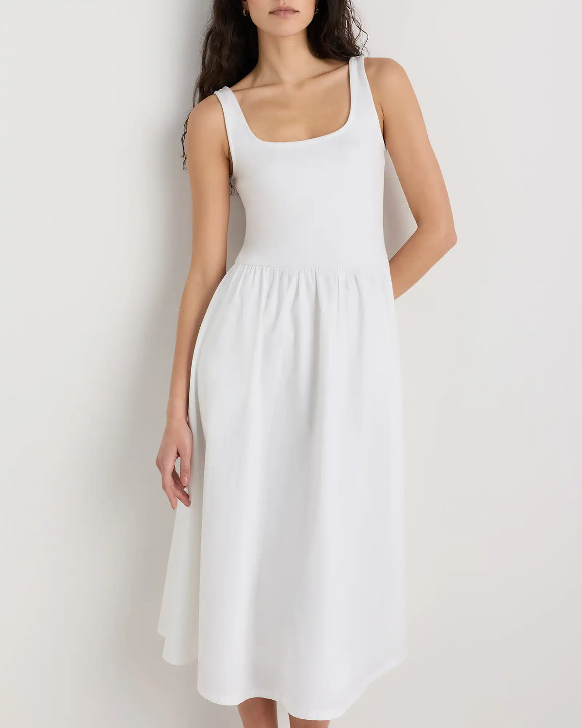 Cotton Mixed Media Tank Dress