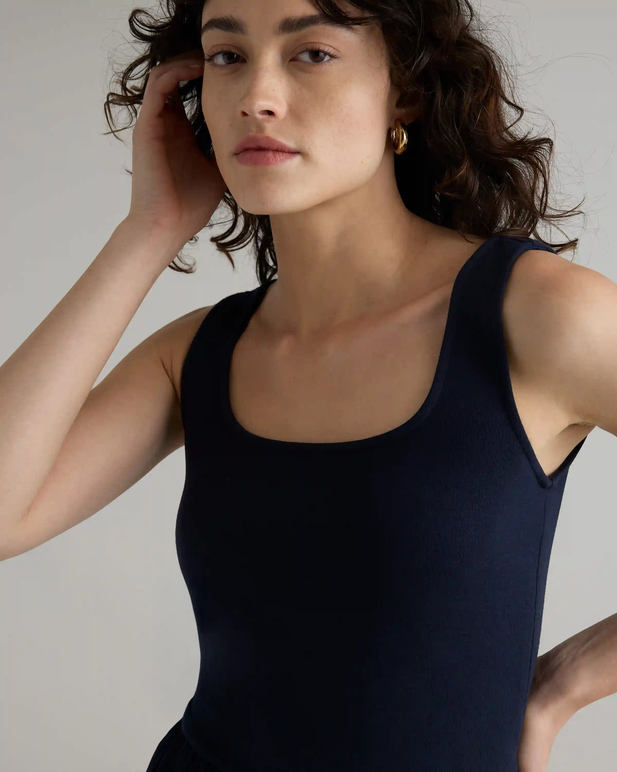 Cotton Mixed Media Tank Dress
