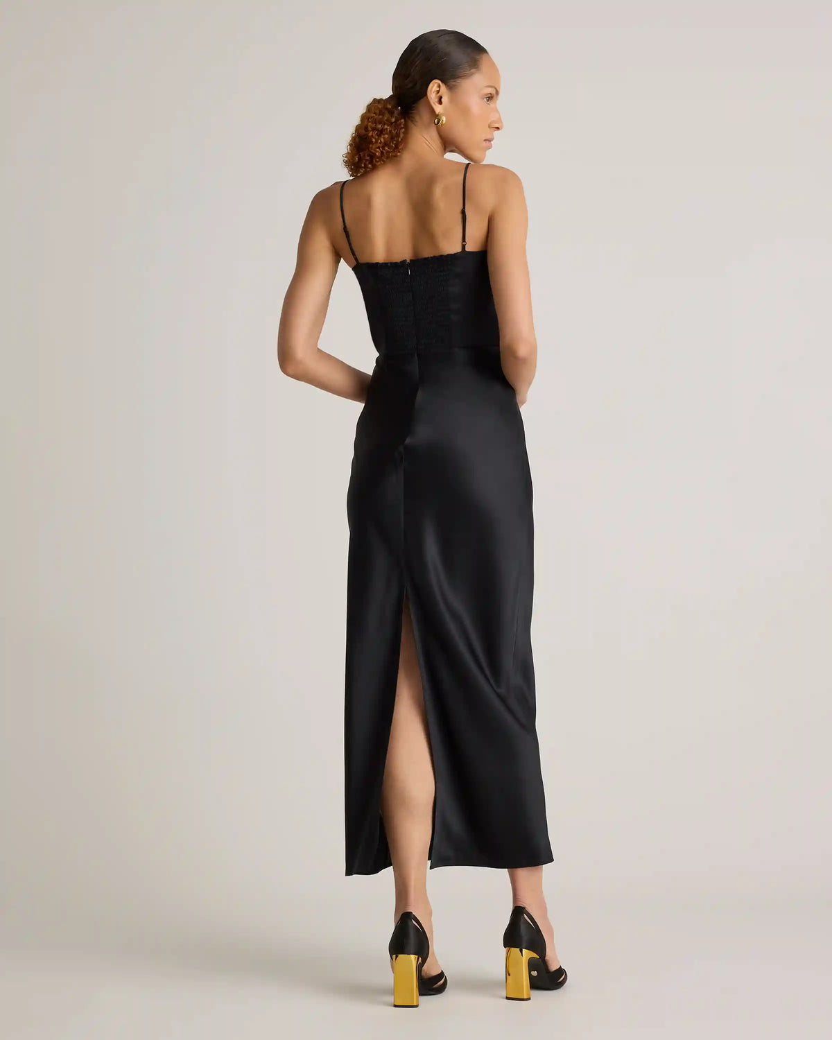 100% Washable Silk Square Neck Maxi Dress