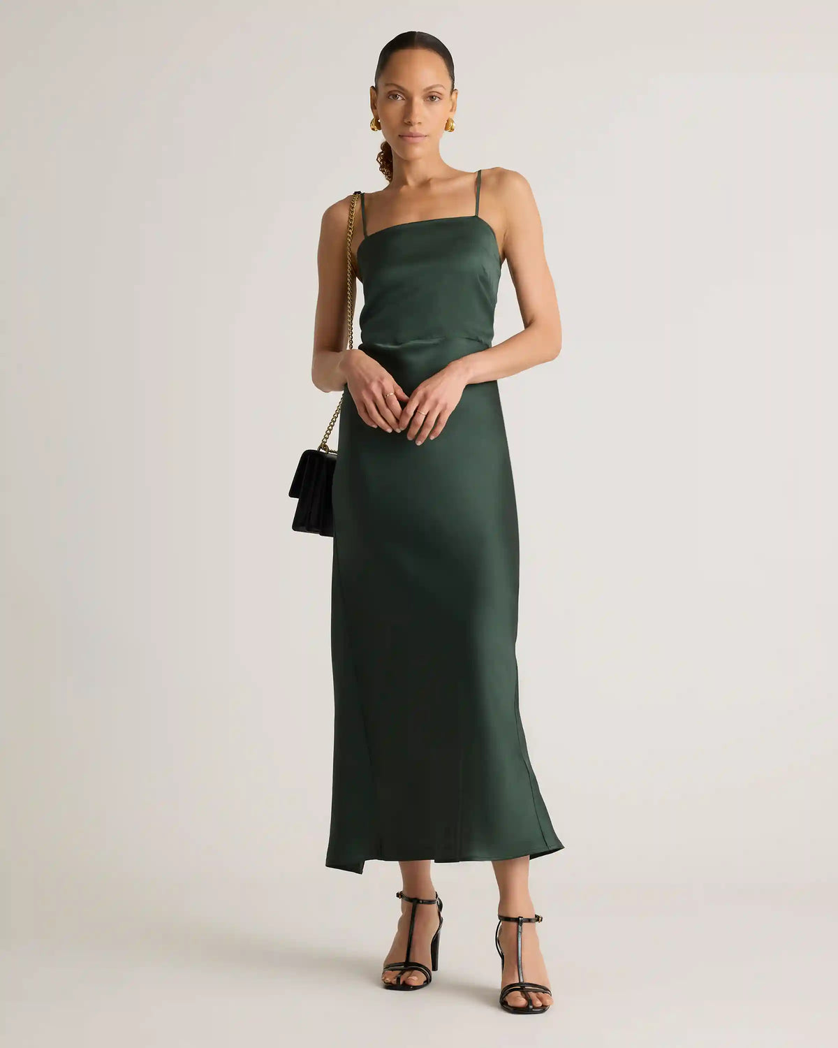100% Washable Silk Square Neck Maxi Dress