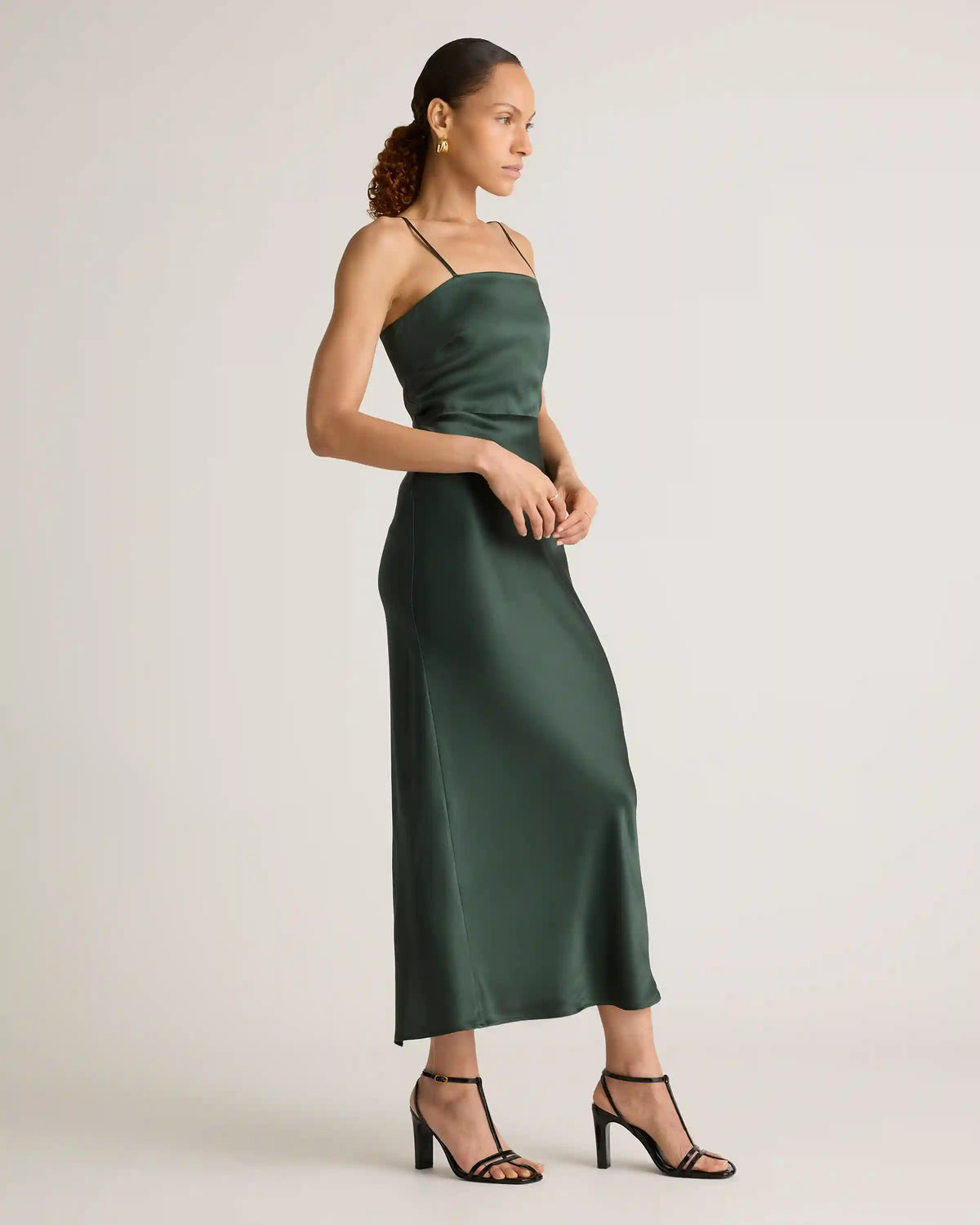 100% Washable Silk Square Neck Maxi Dress