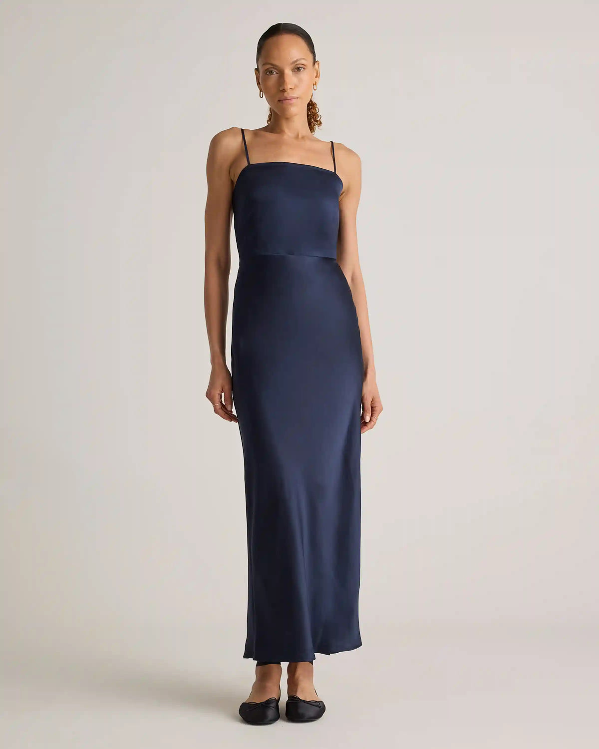 100% Washable Silk Square Neck Maxi Dress