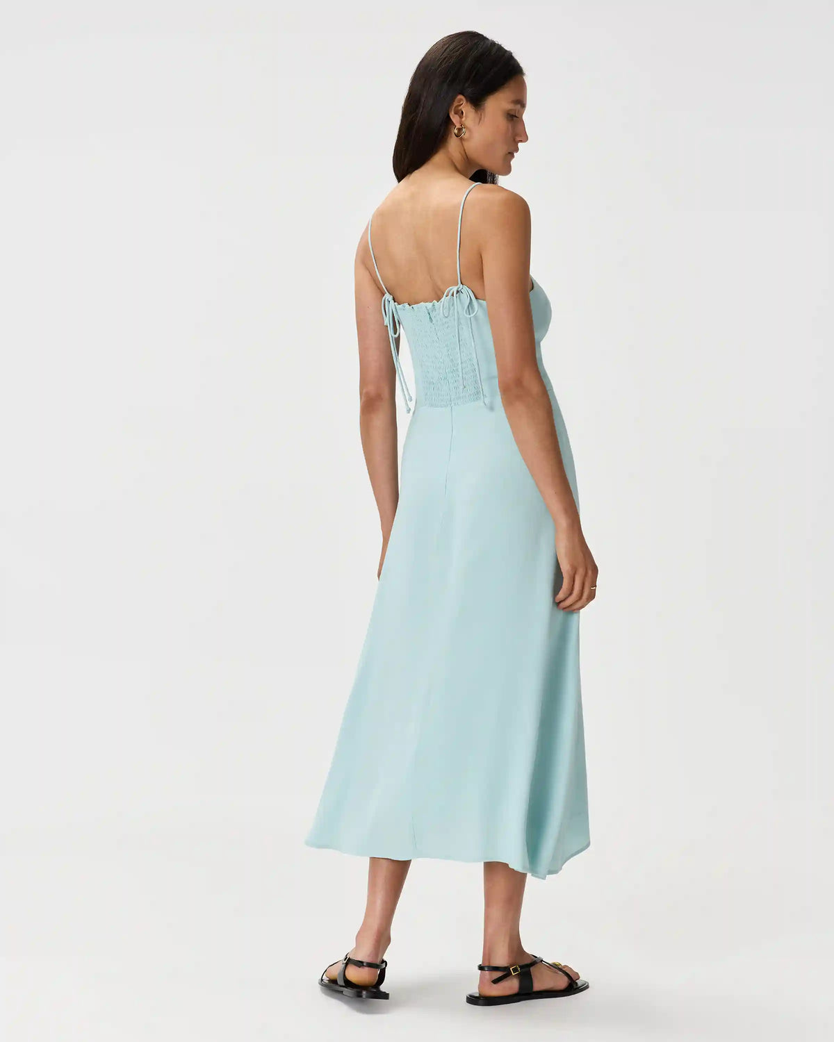Lightweight Crepe Sweetheart Midi Dress