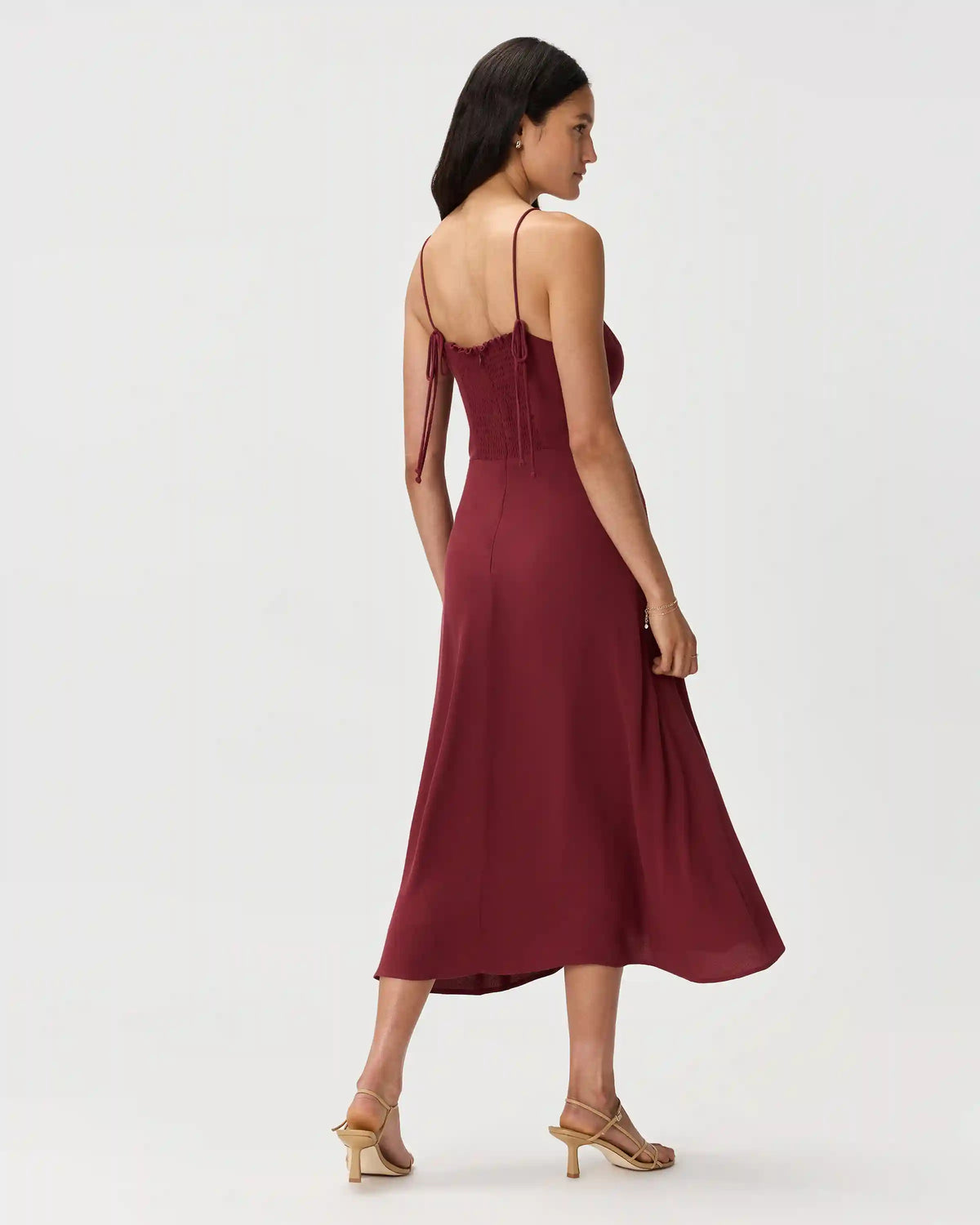 Lightweight Crepe Sweetheart Midi Dress