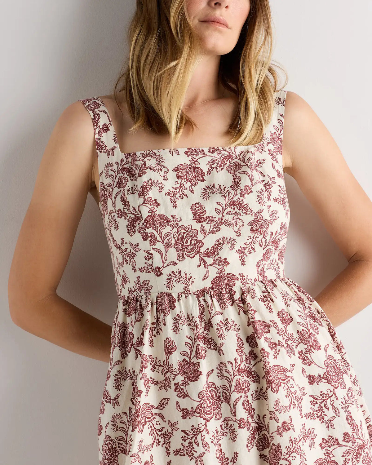 100% European Linen Fit & Flare Midi Dress