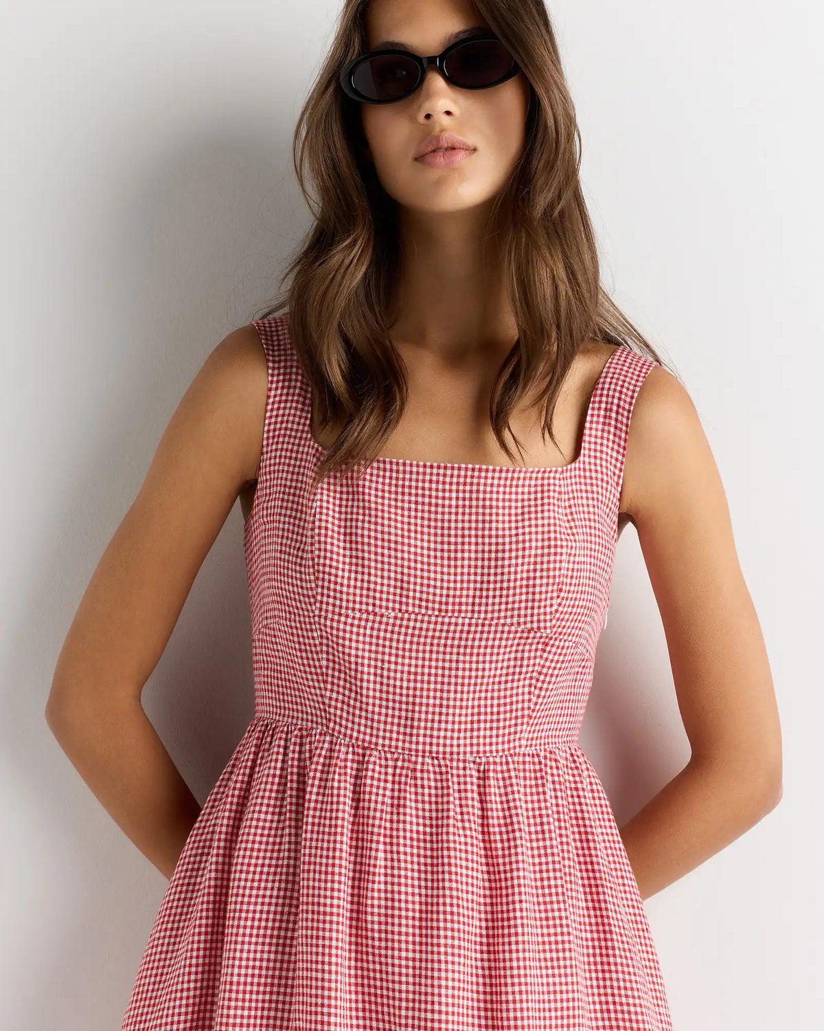 100% European Linen Fit & Flare Midi Dress
