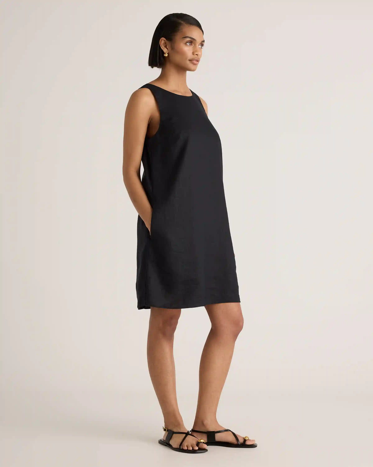 100% European Linen Tank Mini Dress