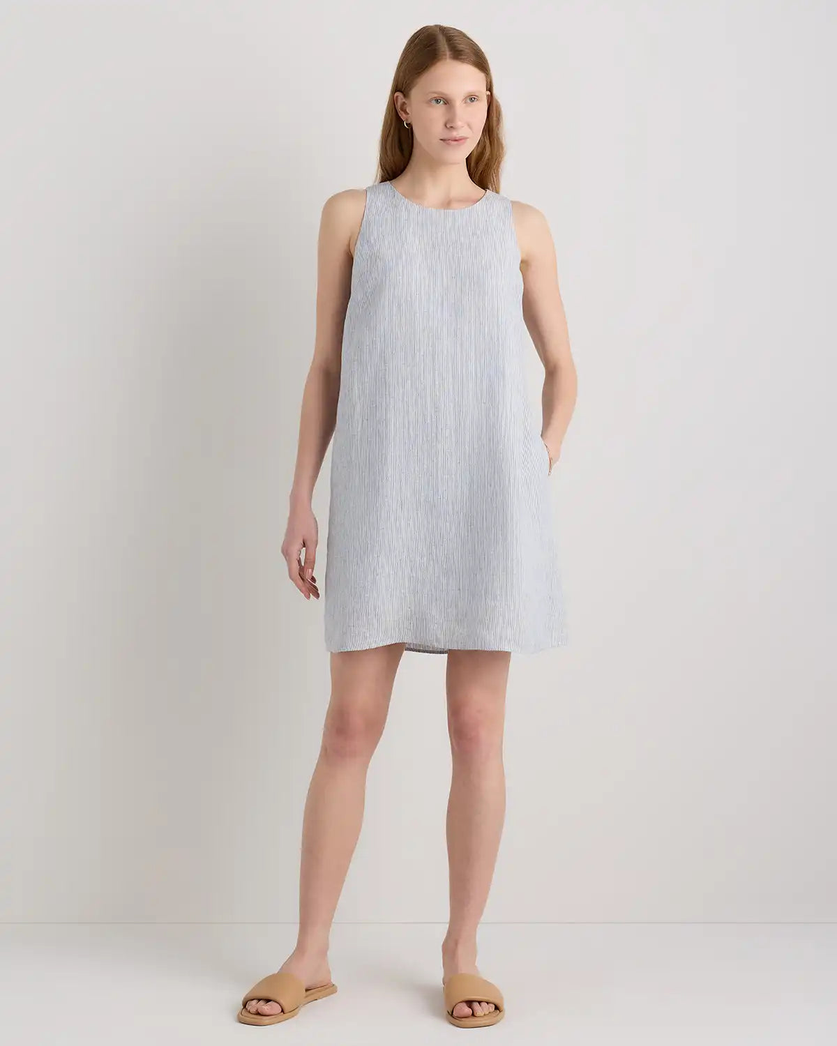100% European Linen Tank Mini Dress