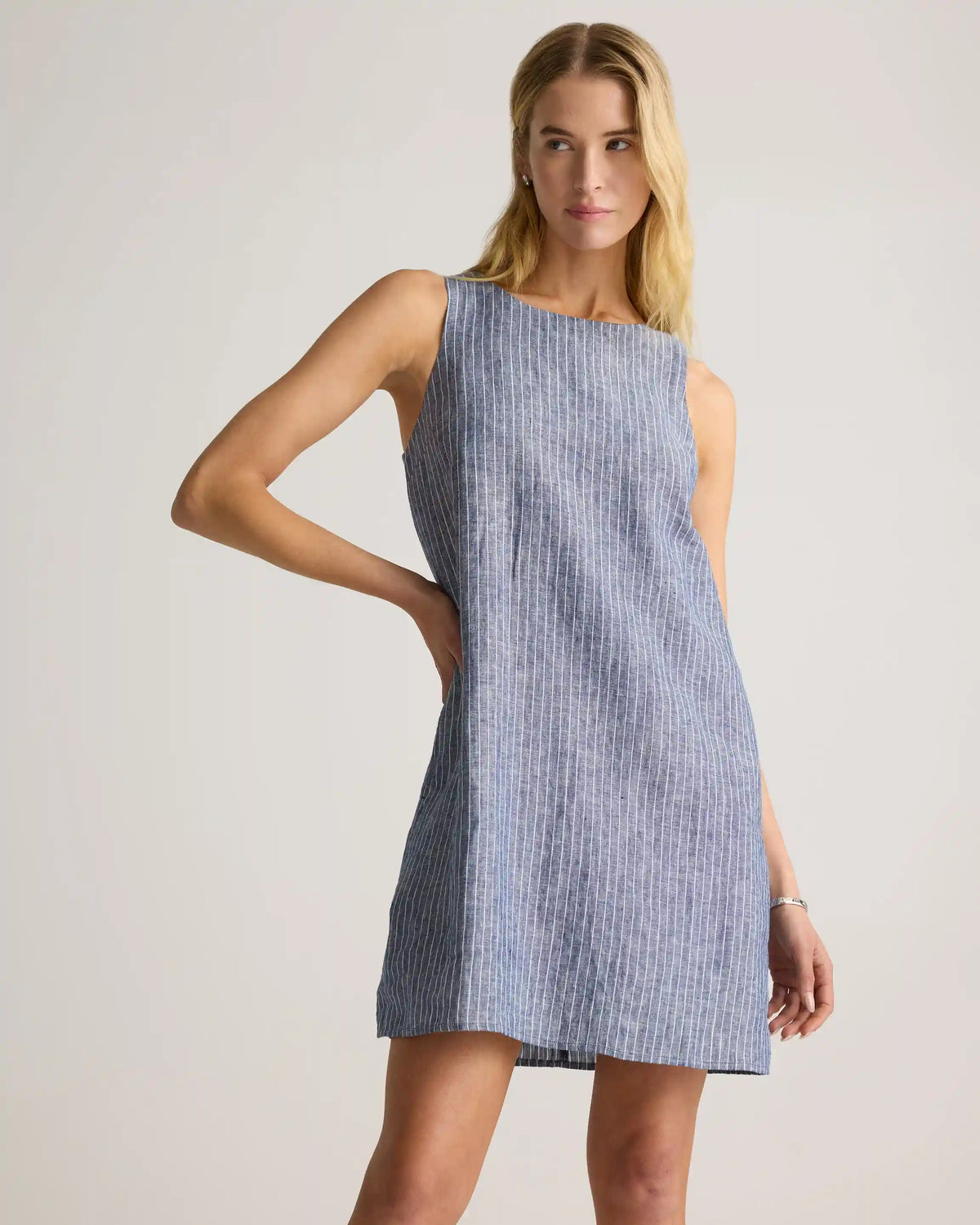 100% European Linen Tank Mini Dress