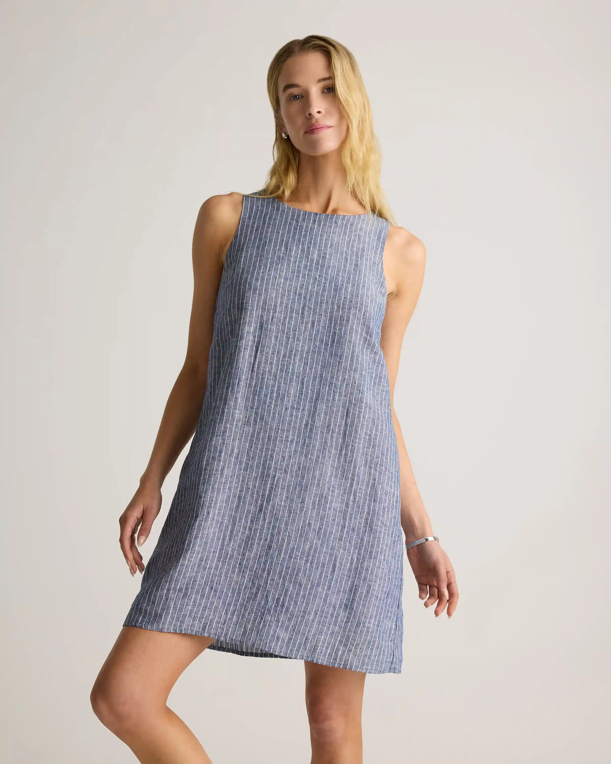 100% European Linen Tank Mini Dress