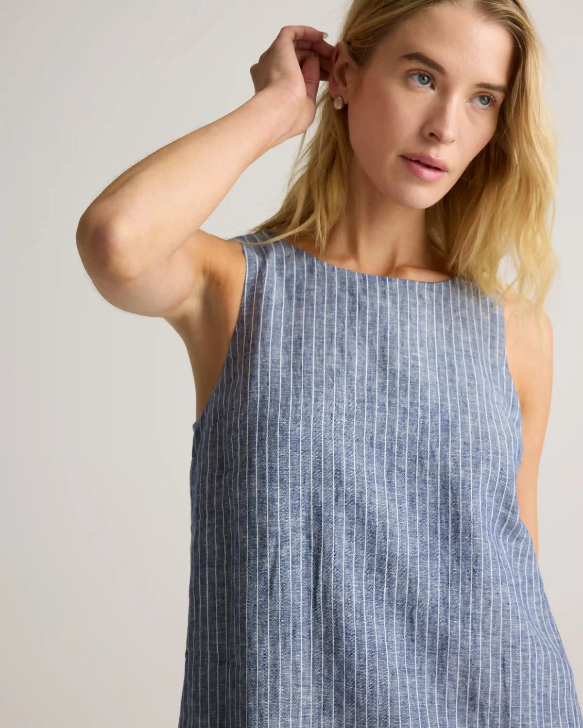 100% European Linen Tank Mini Dress