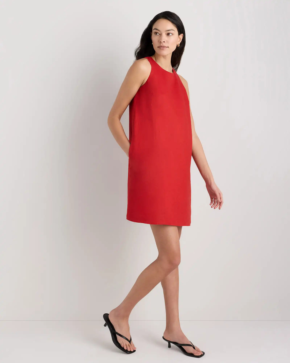 100% European Linen Tank Mini Dress
