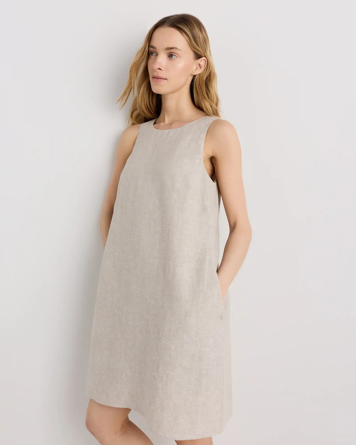 100% European Linen Tank Mini Dress
