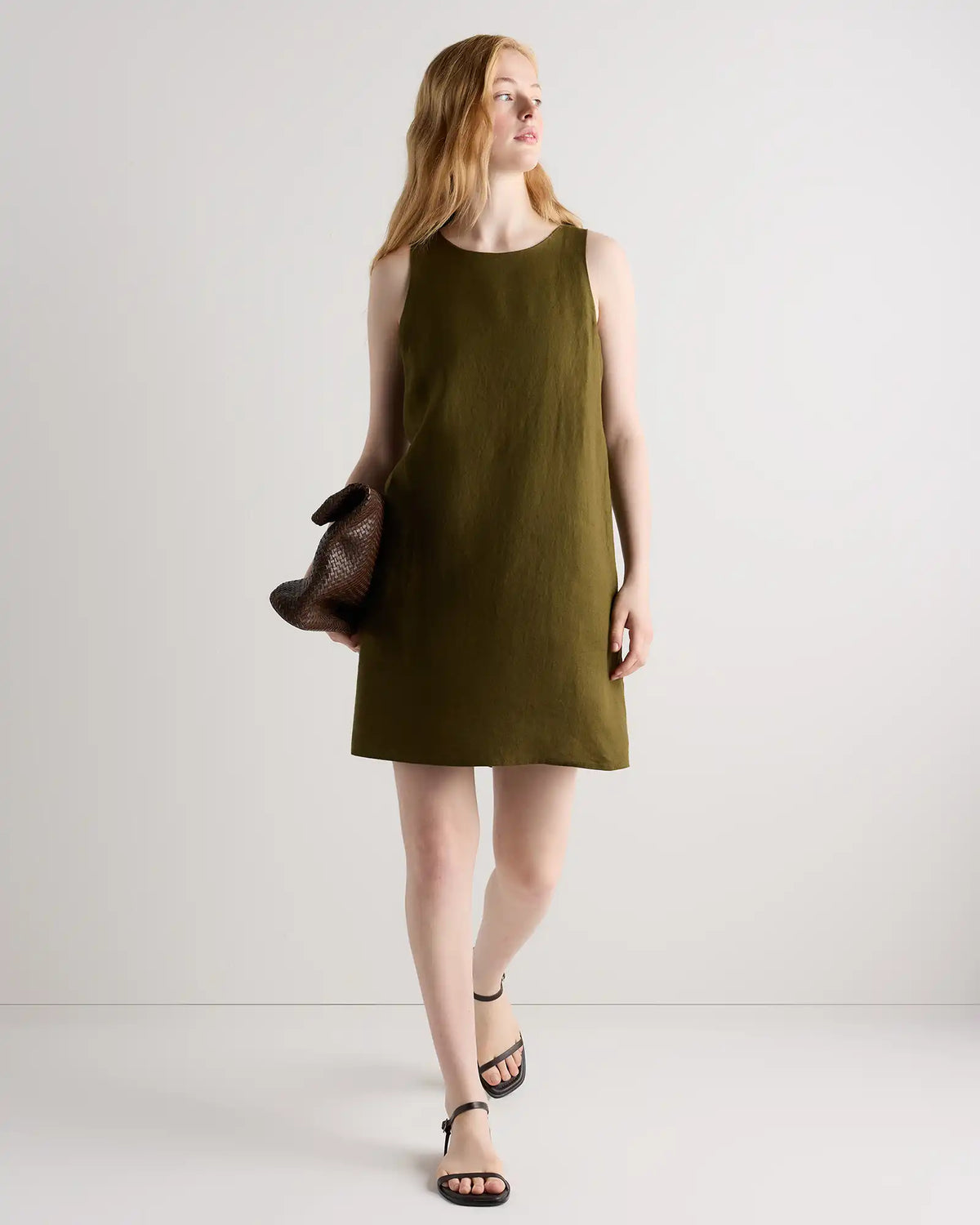 100% European Linen Tank Mini Dress