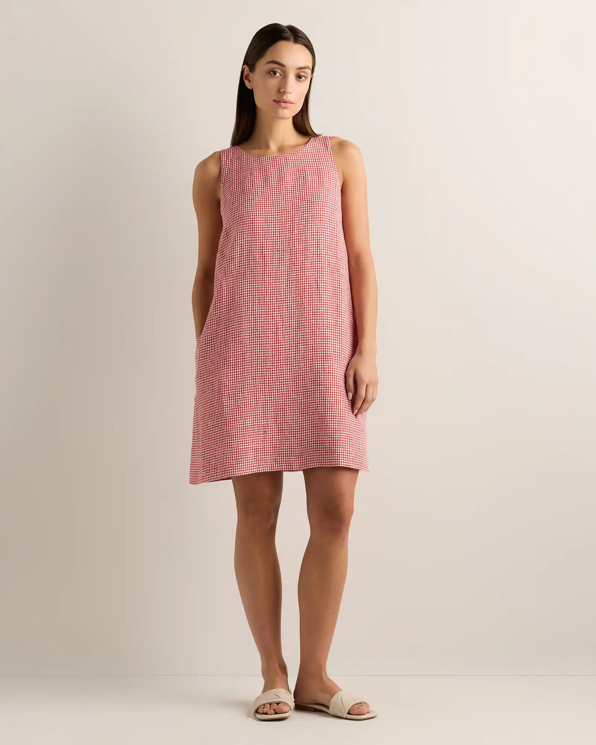 100% European Linen Tank Mini Dress
