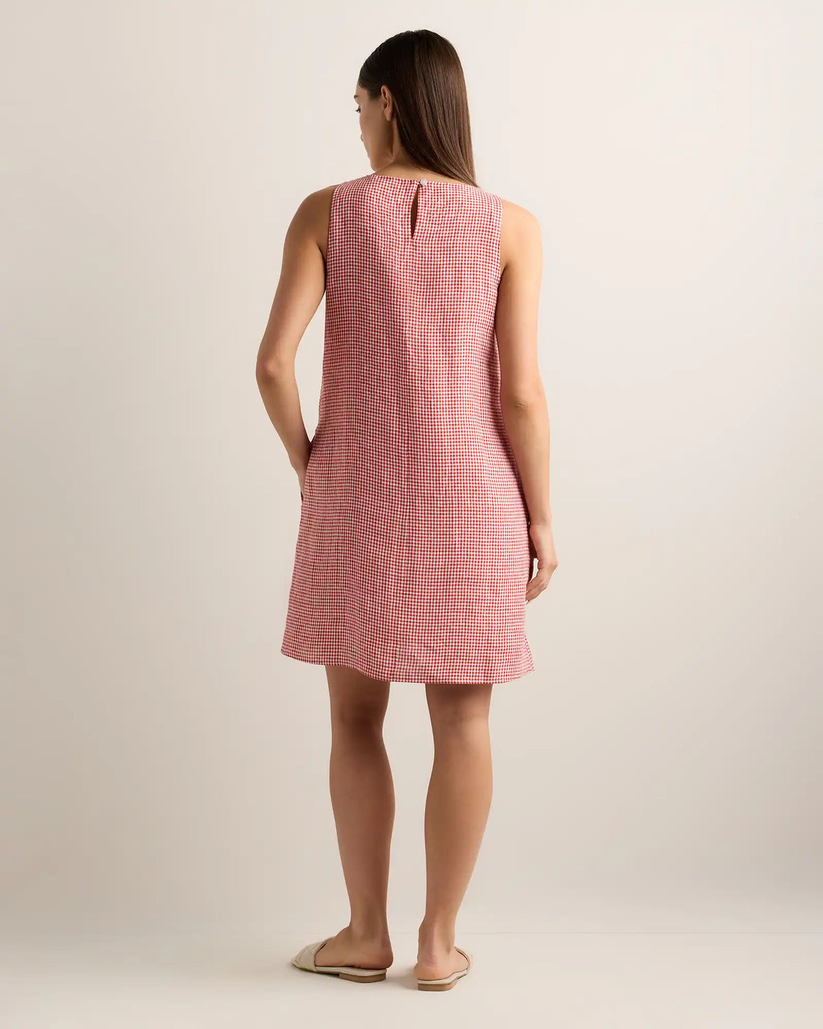 100% European Linen Tank Mini Dress