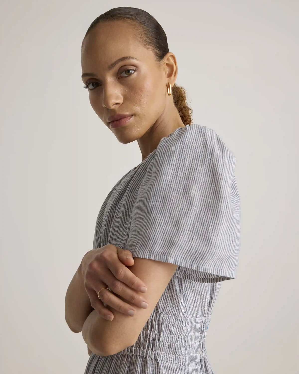 100% European Linen Tiered Maxi Dress