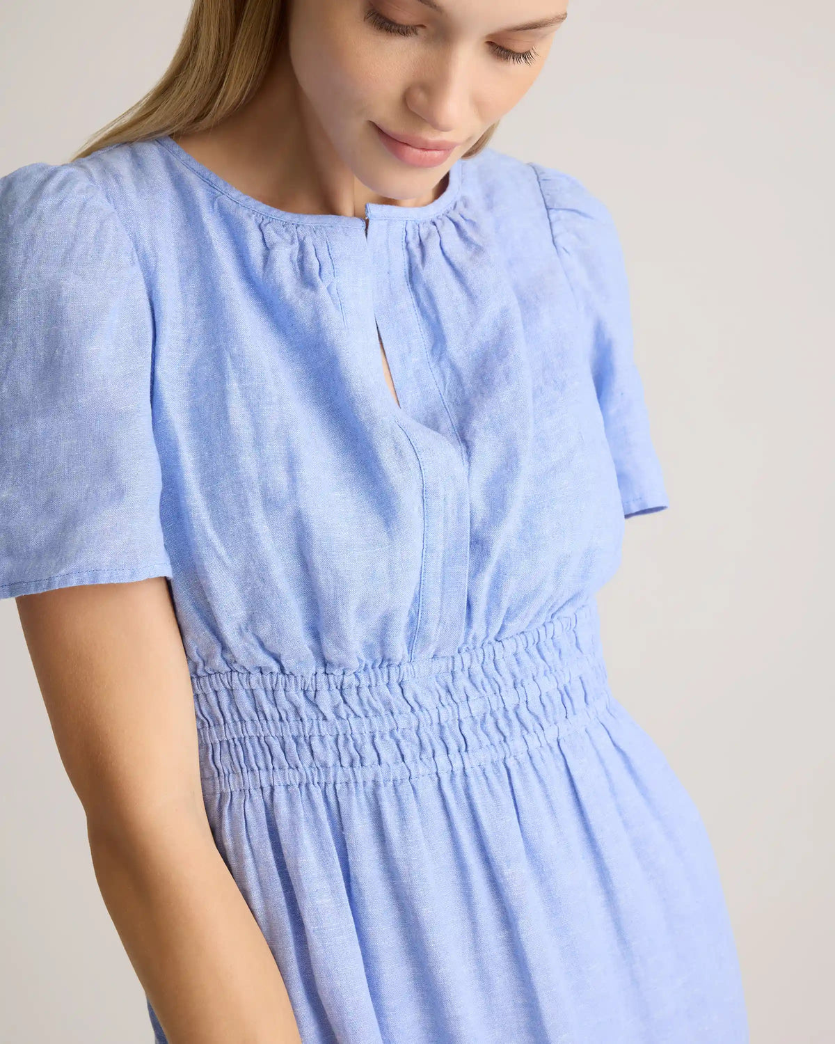100% European Linen Tiered Maxi Dress