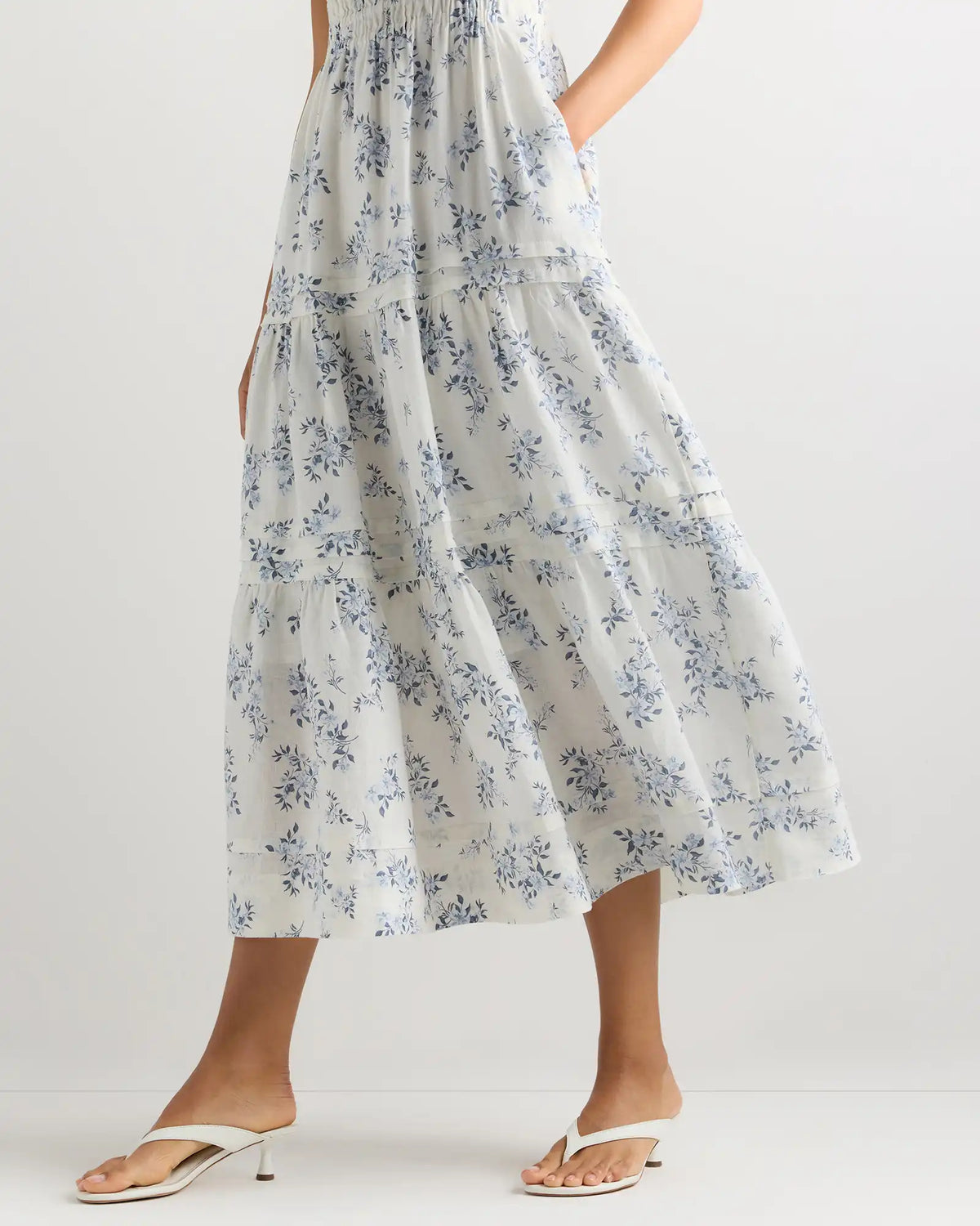 100% European Linen Tiered Maxi Dress