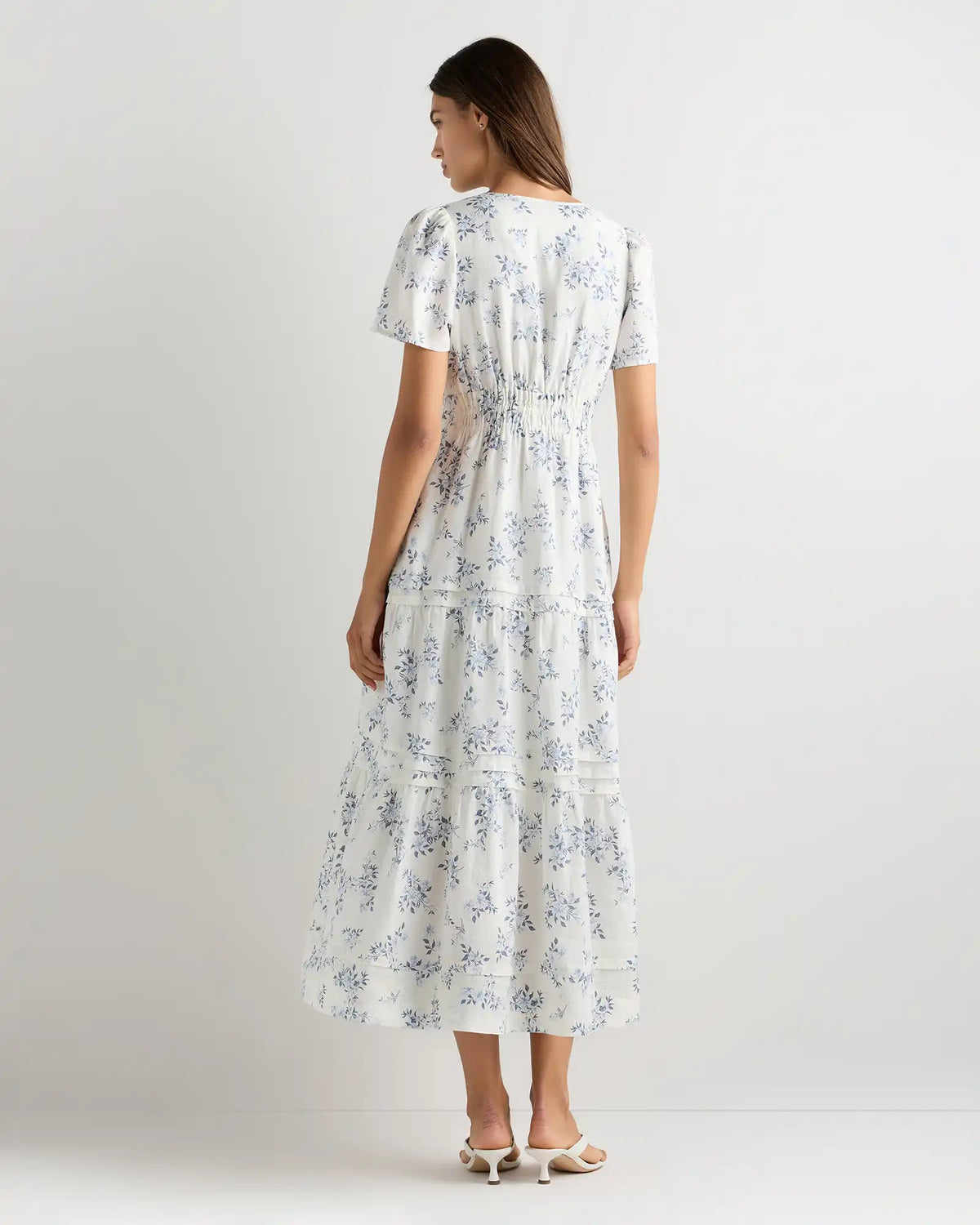 100% European Linen Tiered Maxi Dress