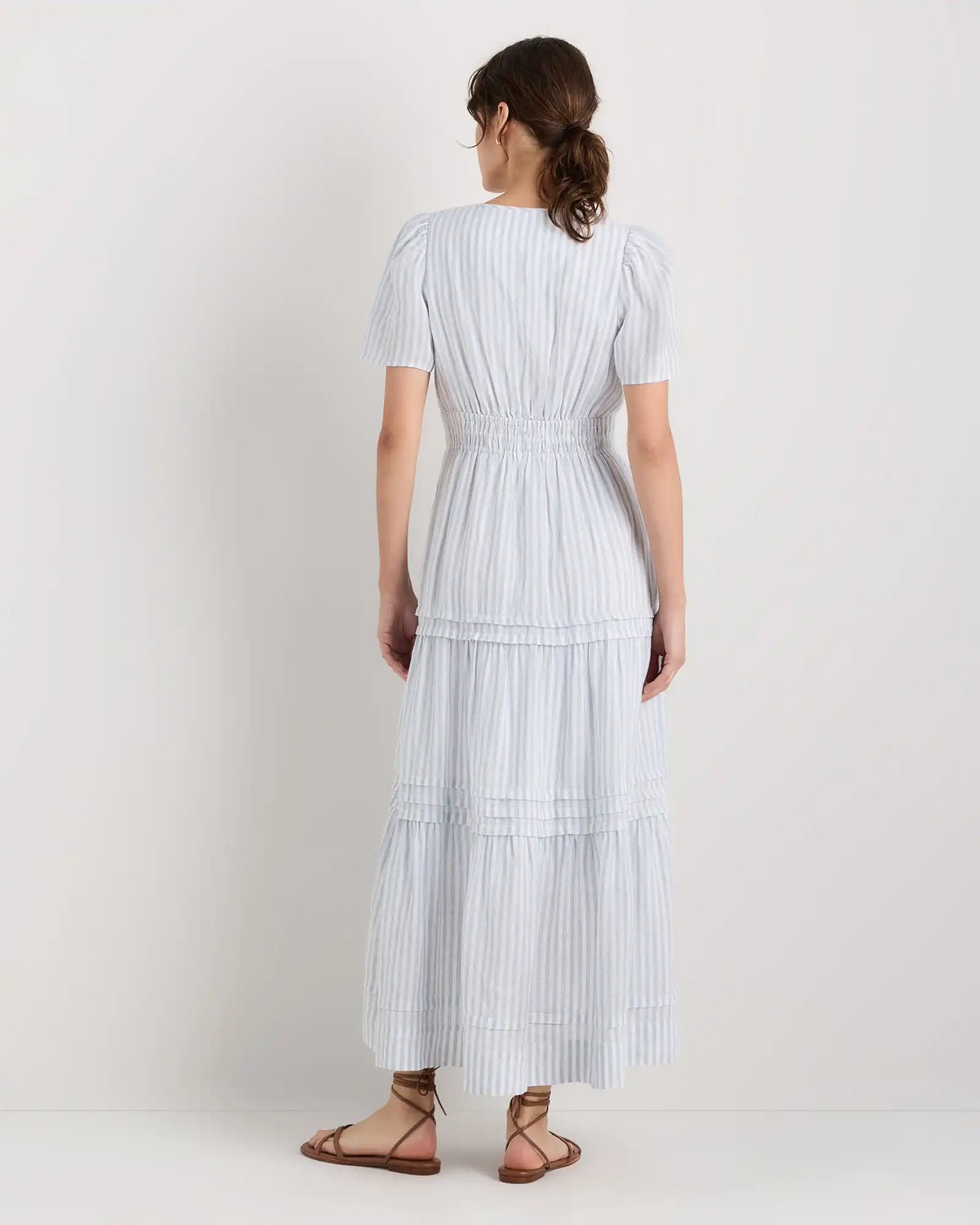 100% European Linen Tiered Maxi Dress
