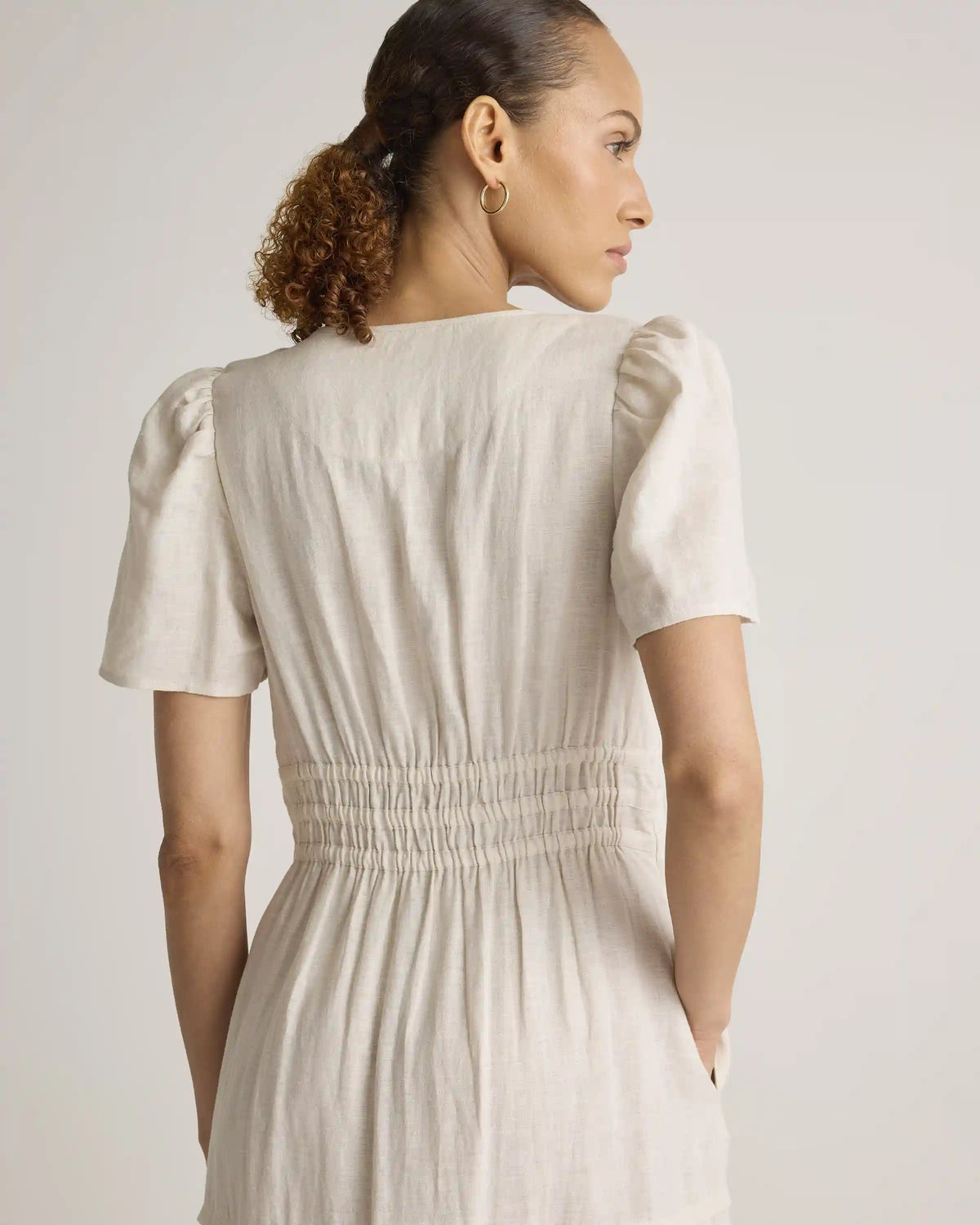 100% European Linen Tiered Maxi Dress