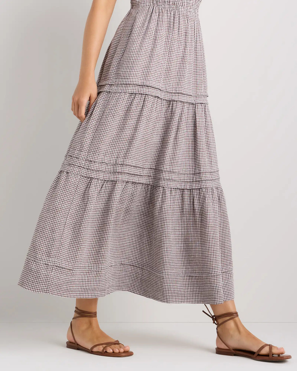 100% European Linen Tiered Maxi Dress