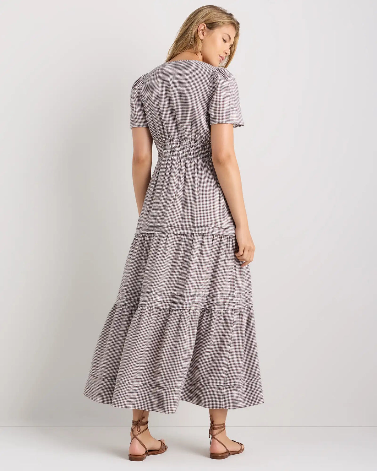 100% European Linen Tiered Maxi Dress