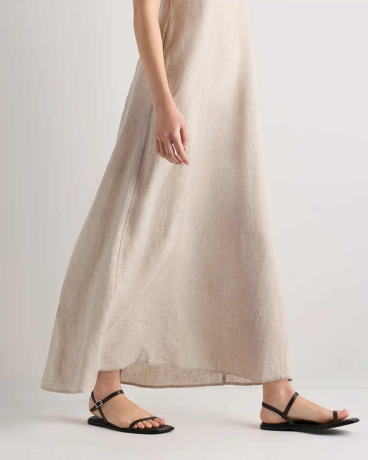 100% European Linen Strapless Maxi Dress