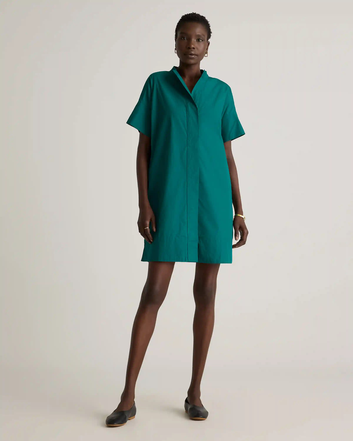 100% Organic Cotton Short Sleeve Shirt Dress