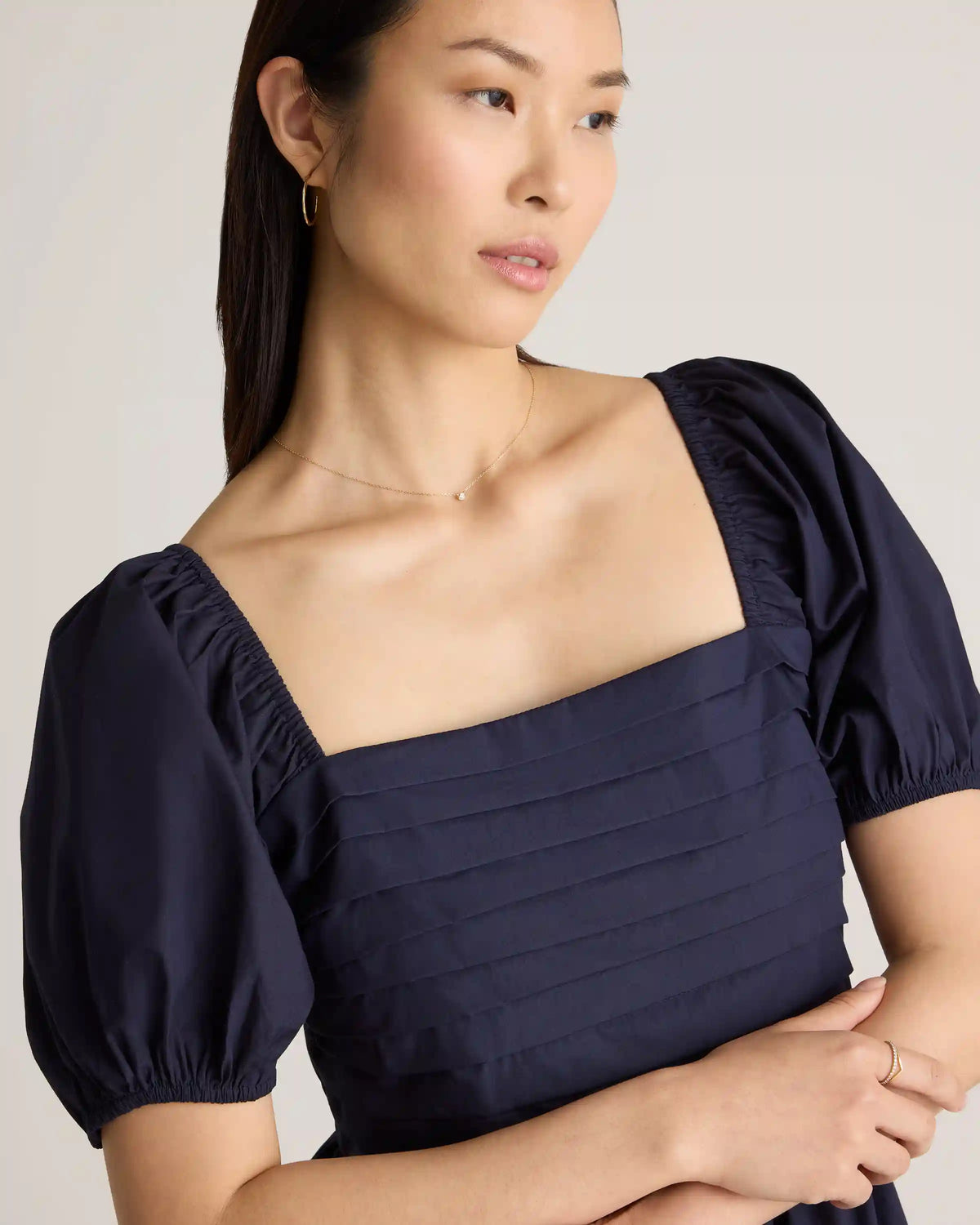 100% Organic Cotton Ruched Midi Dress