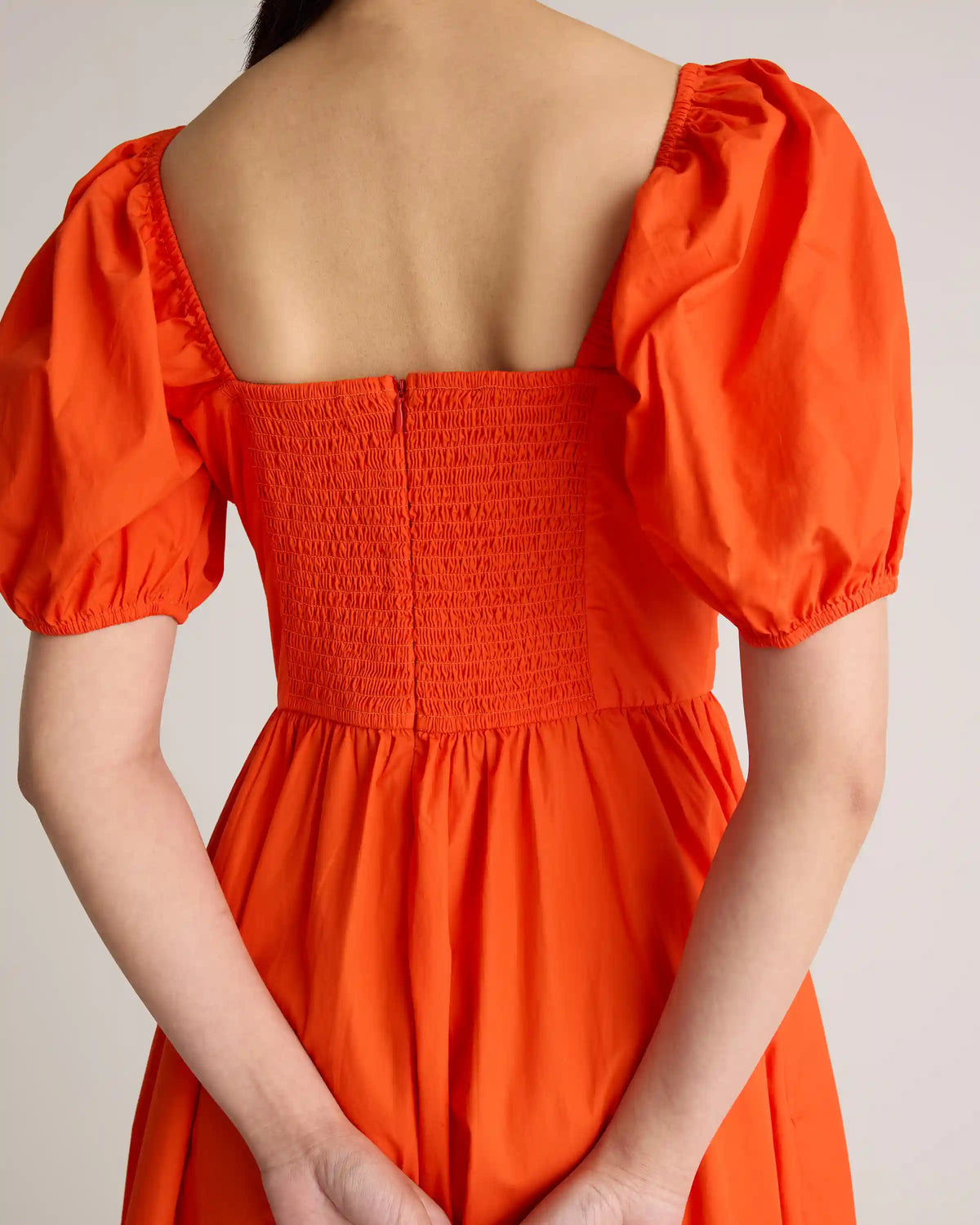 100% Organic Cotton Ruched Midi Dress