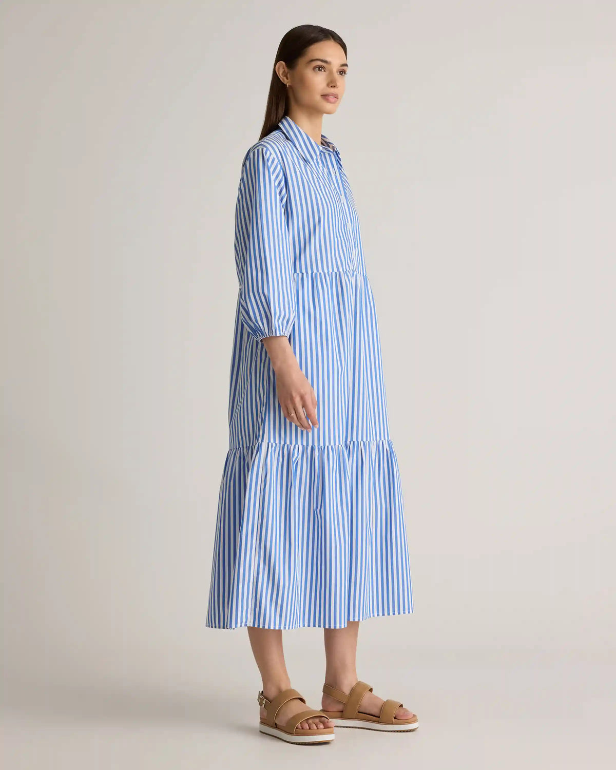 100% Organic Cotton Poplin Midi Tunic Dress