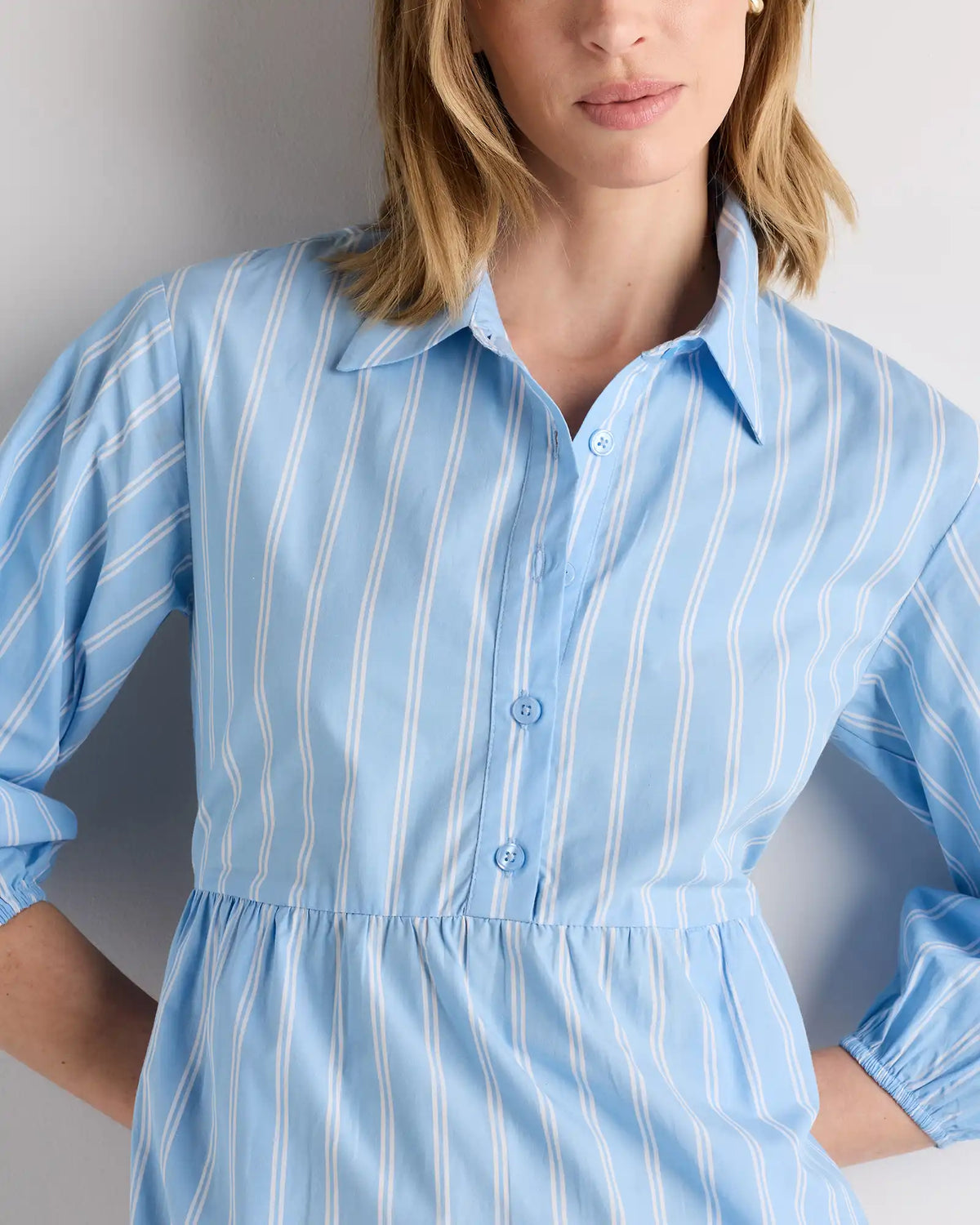 100% Organic Cotton Poplin Midi Tunic Dress