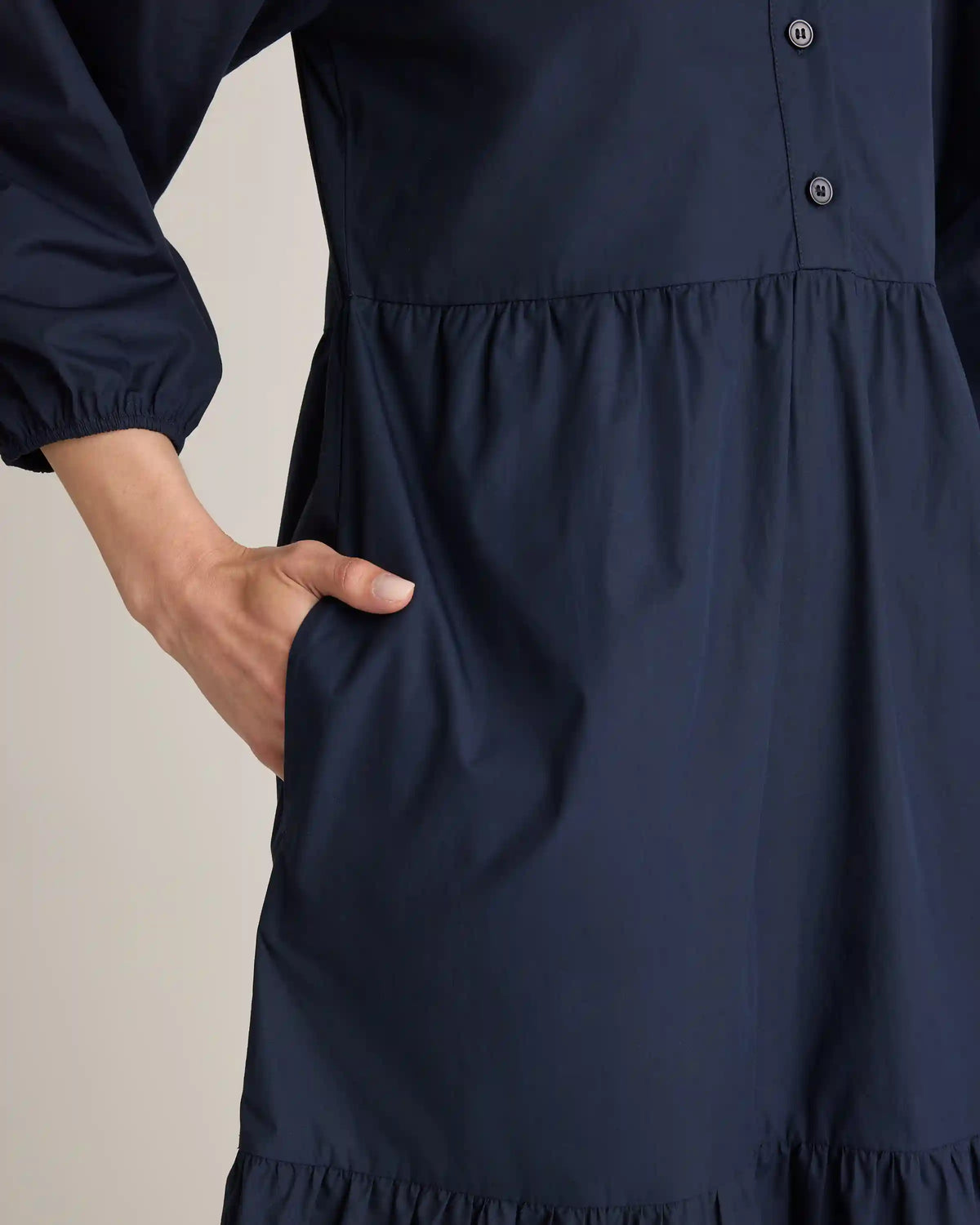 100% Organic Cotton Poplin Midi Tunic Dress