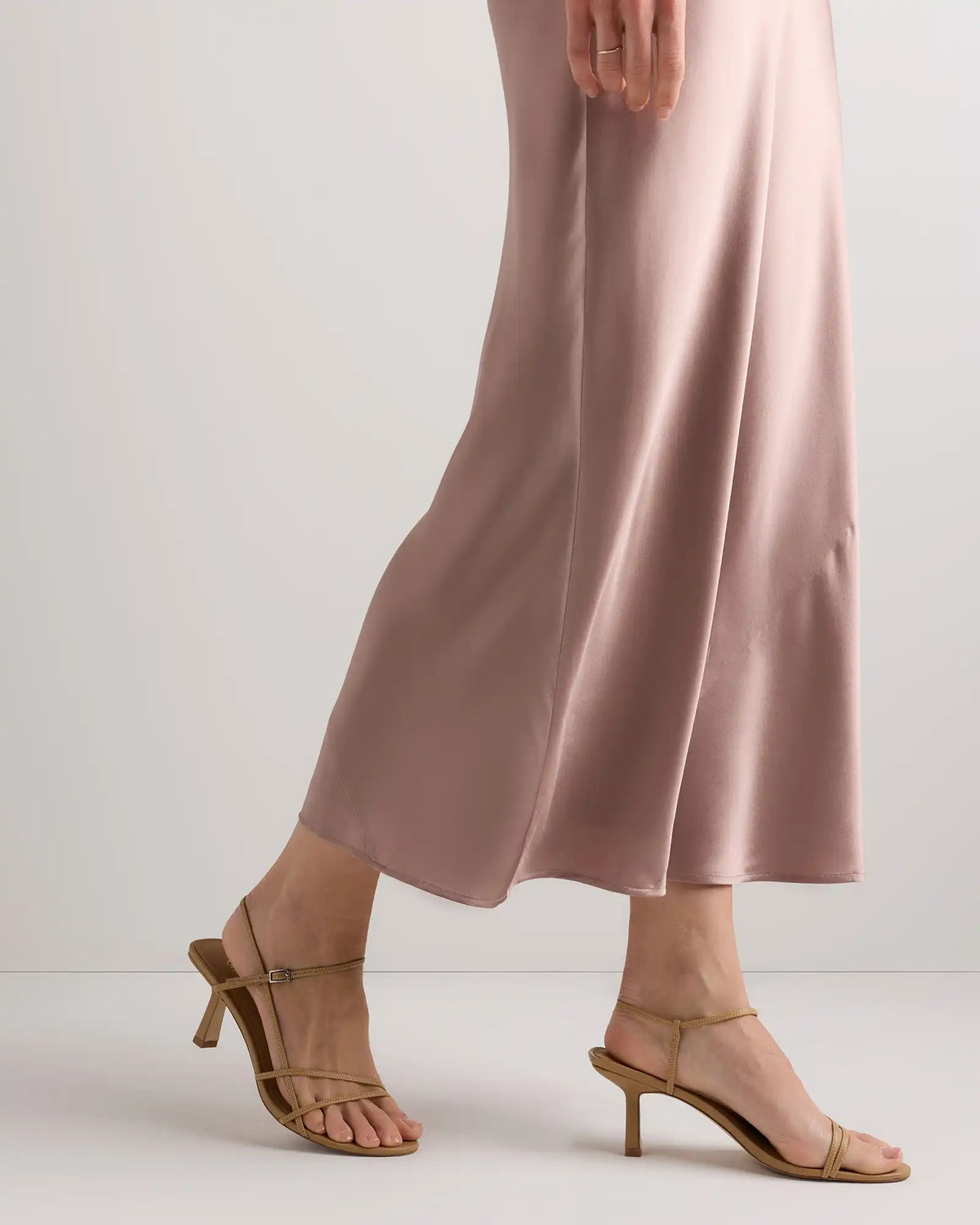 100% Washable Silk Strapless Midi Dress