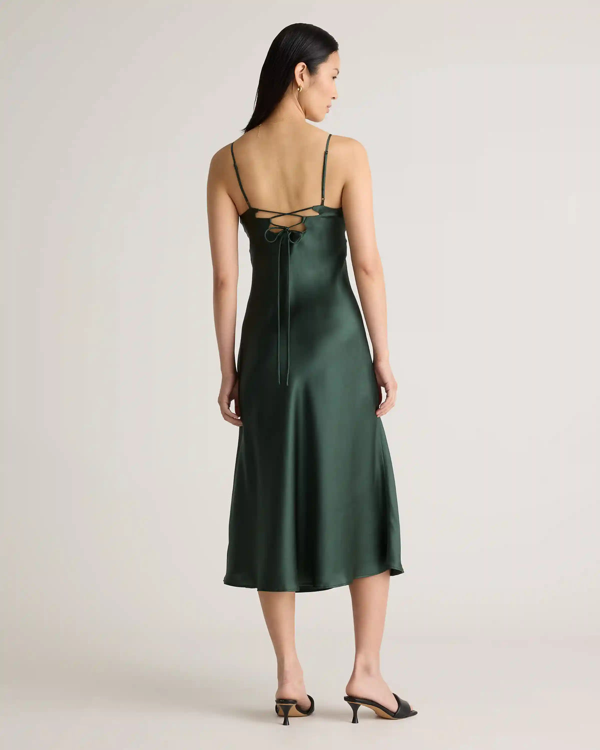 100% Washable Silk Cutout Midi Slip Dress
